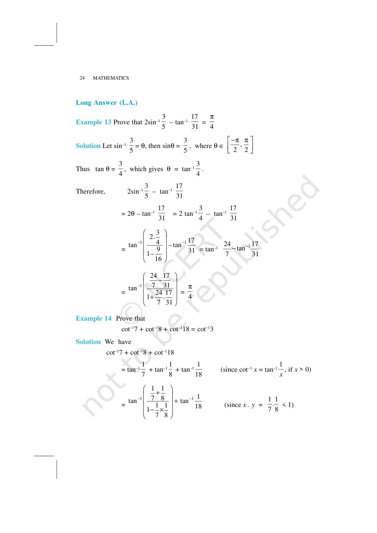 NCERT Exemplar Class 12: Mathematics Unit 2 (Inverse Trigonometric Functions) - Page 7