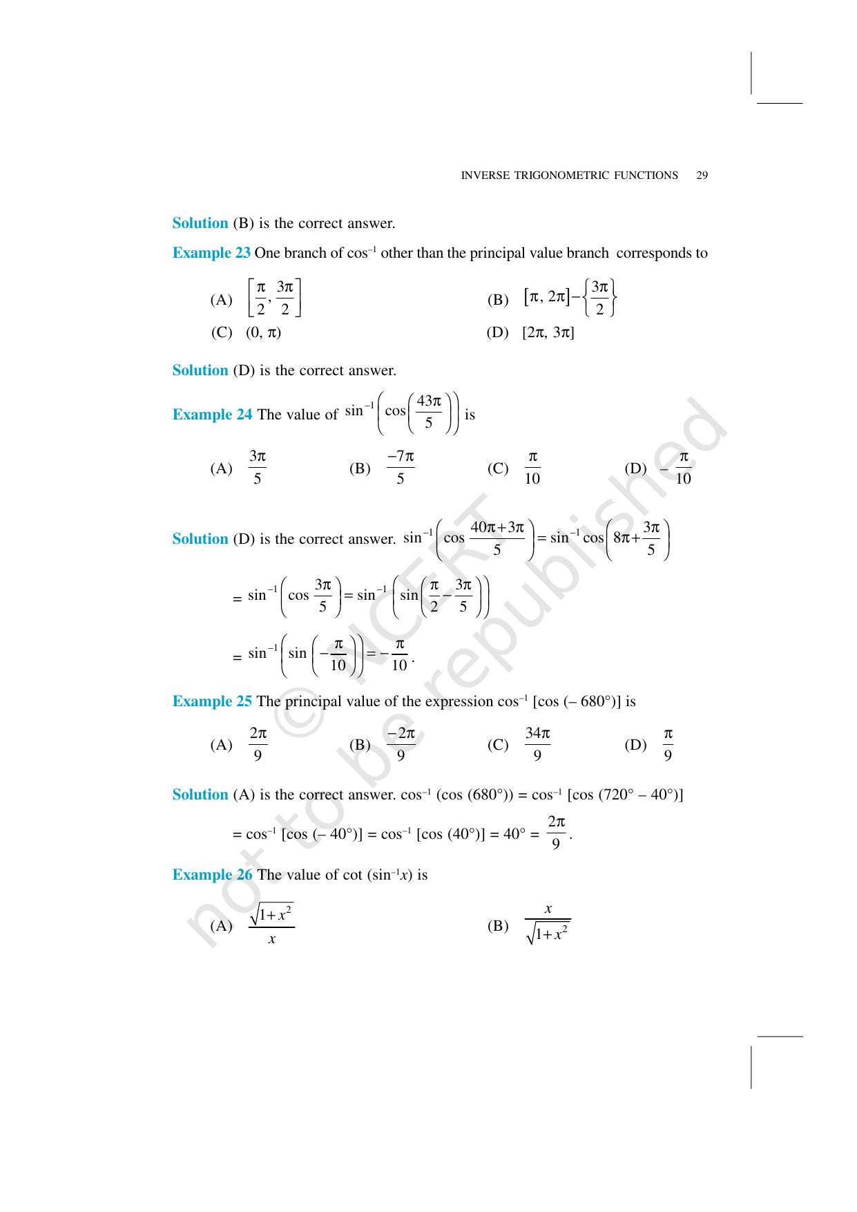 NCERT Exemplar Class 12: Mathematics Unit 2 (Inverse Trigonometric Functions) - Page 12