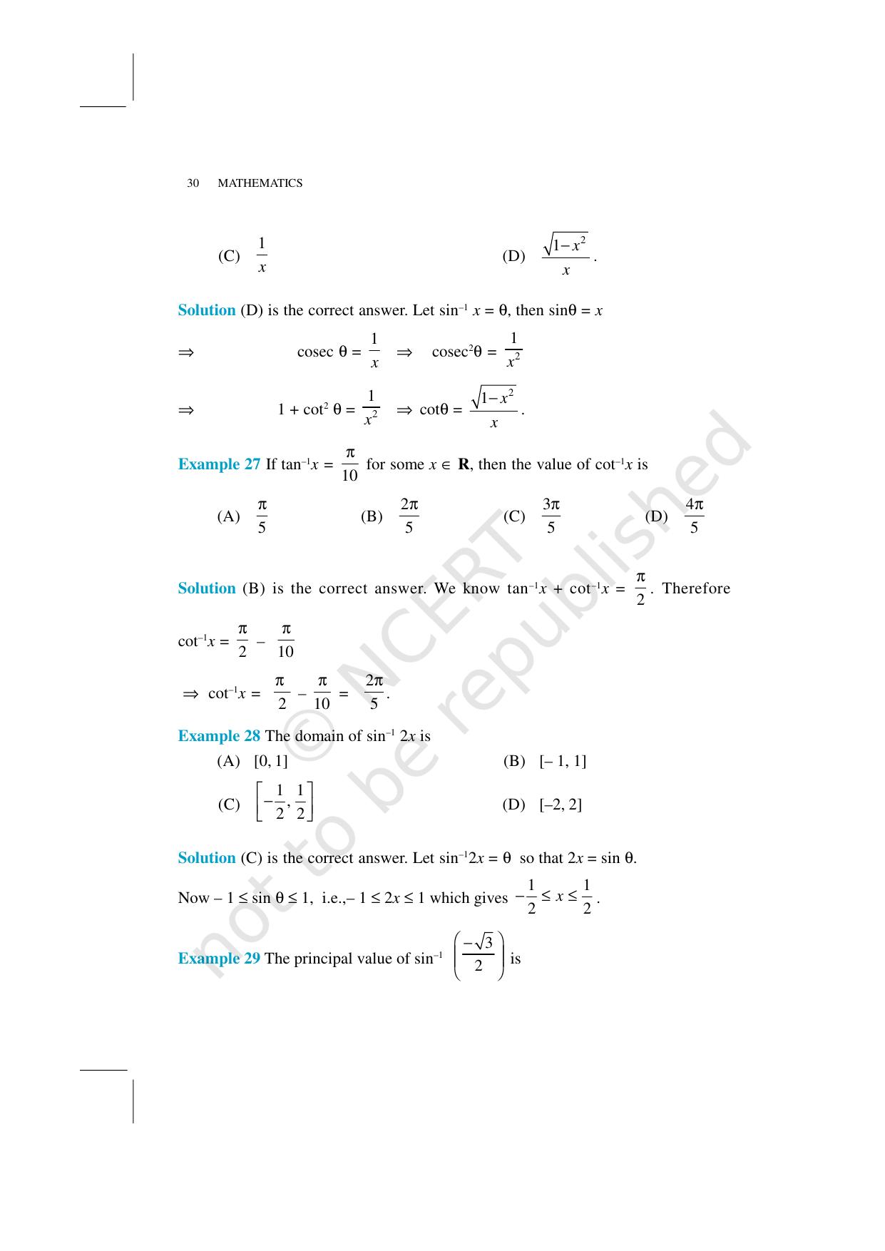 NCERT Exemplar Class 12: Mathematics Unit 2 (Inverse Trigonometric Functions) - Page 13