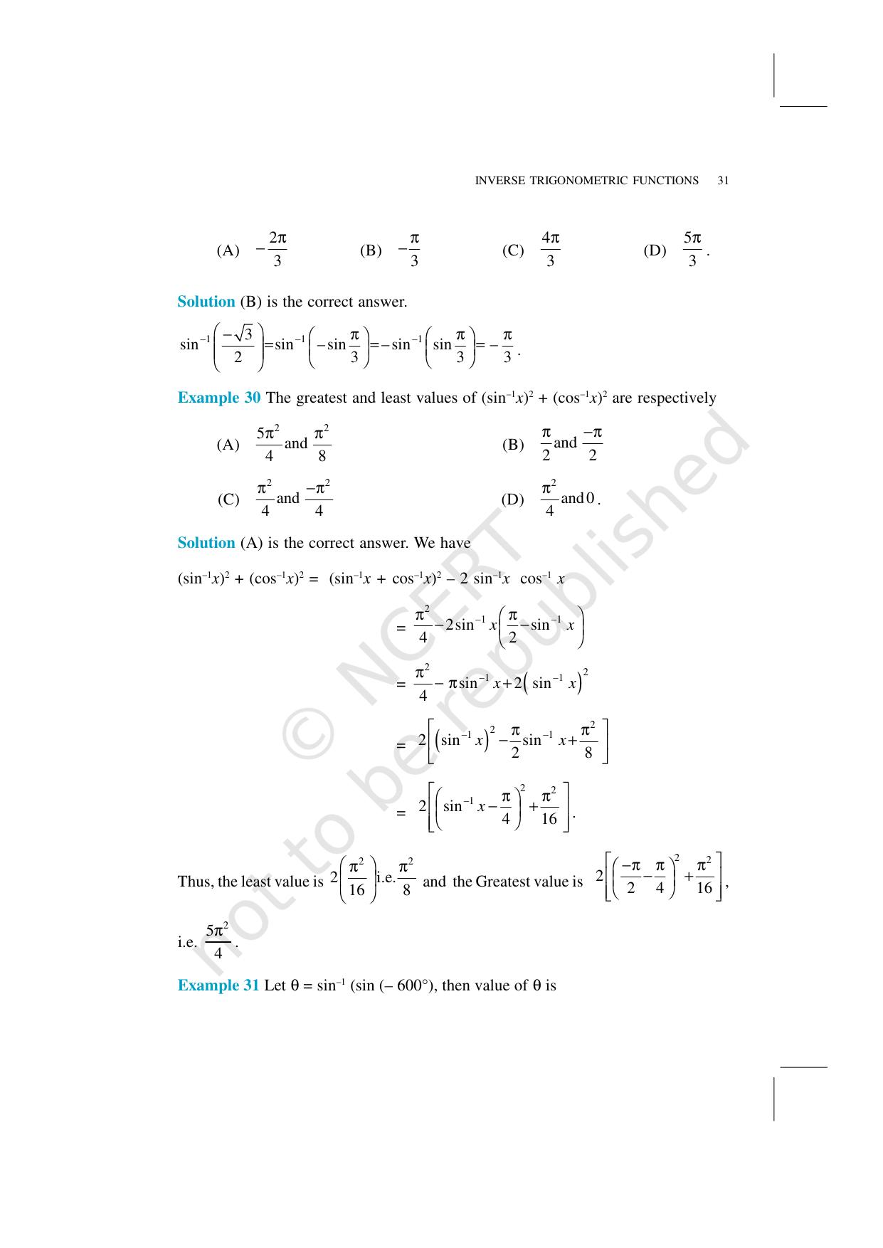 NCERT Exemplar Class 12: Mathematics Unit 2 (Inverse Trigonometric Functions) - Page 14