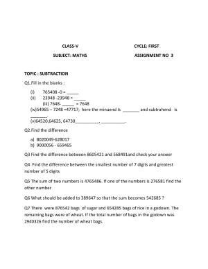 Worksheet for Class 5 Maths Assignment 42