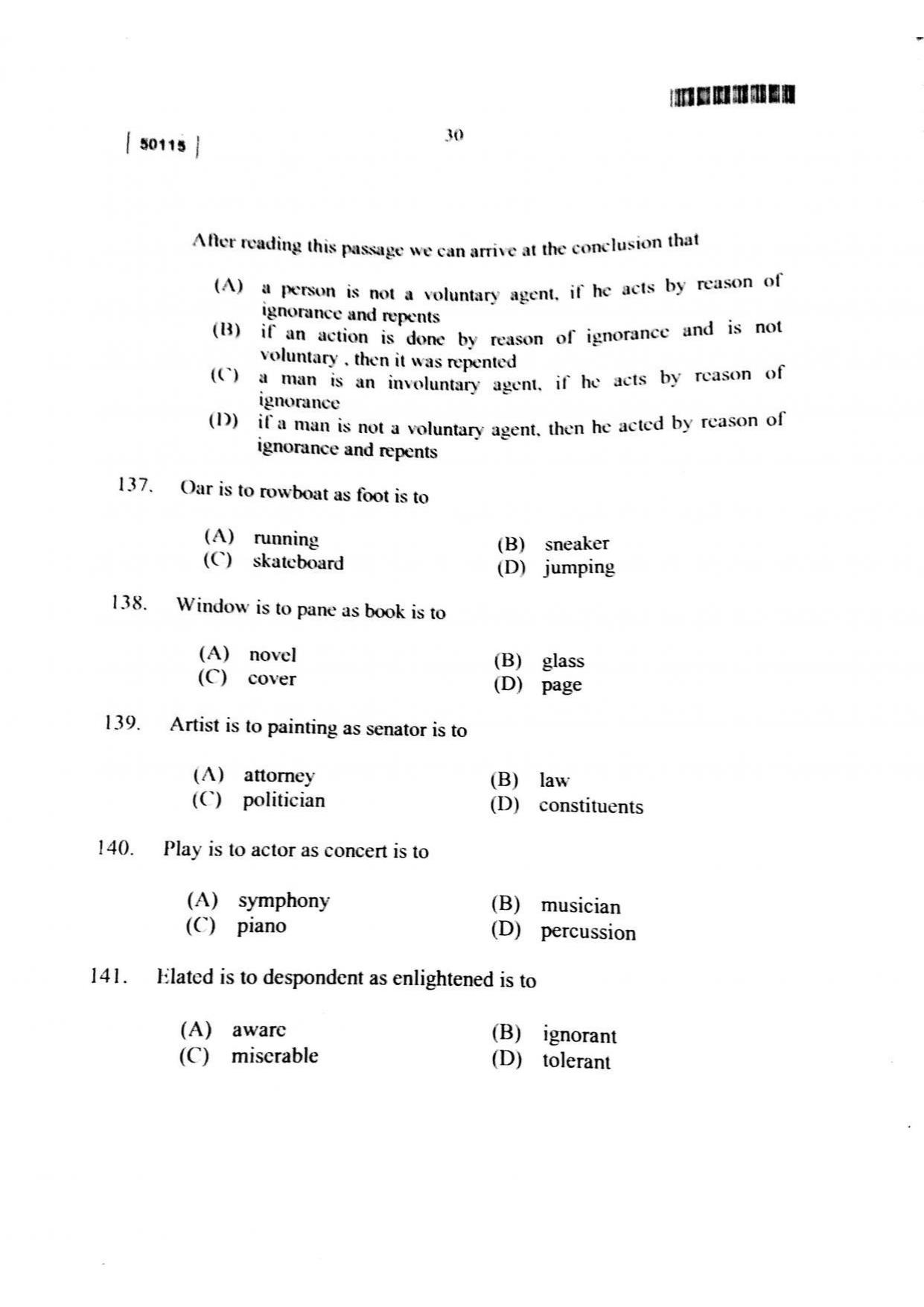 CUSAT CAT 2015 MCA Question Paper - Page 31