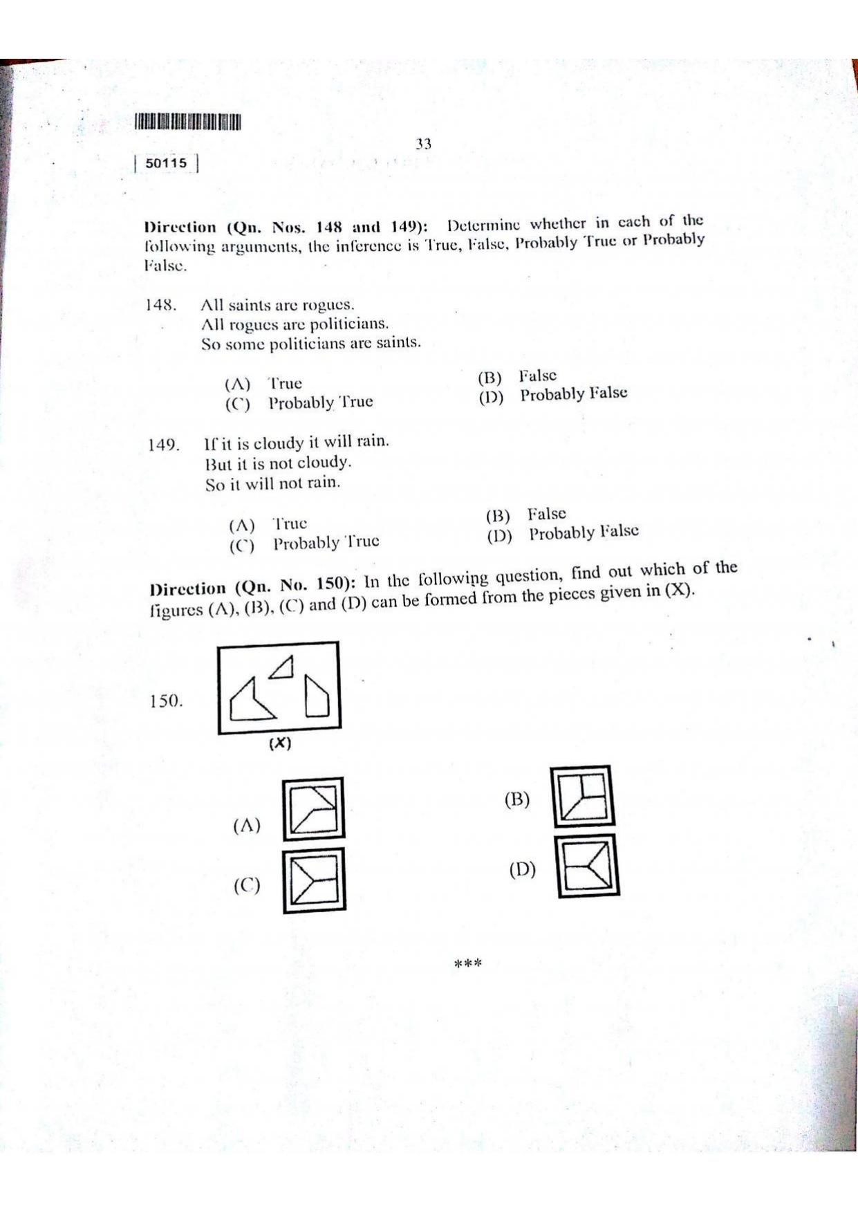 CUSAT CAT 2015 MCA Question Paper - Page 34