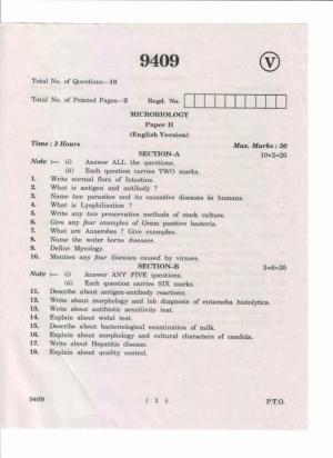 AP Inter 2nd Year Microbiology-II May-2019-Vocational Question Paper