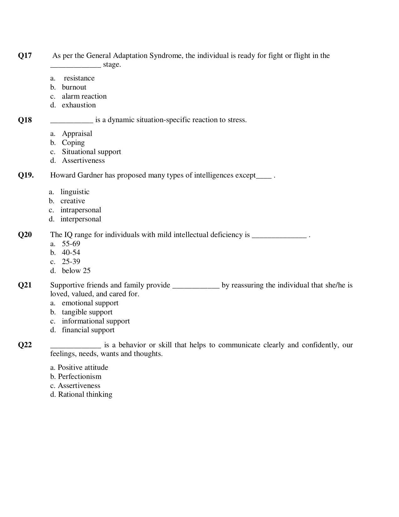 CBSE Class 12 Psychology Sample Paper 2021-22 - Page 4