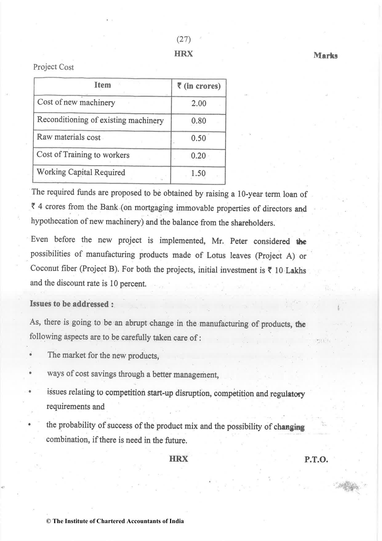CA Final Dec 2021 Question Paper - Paper 6A – Risk Management - Page 27