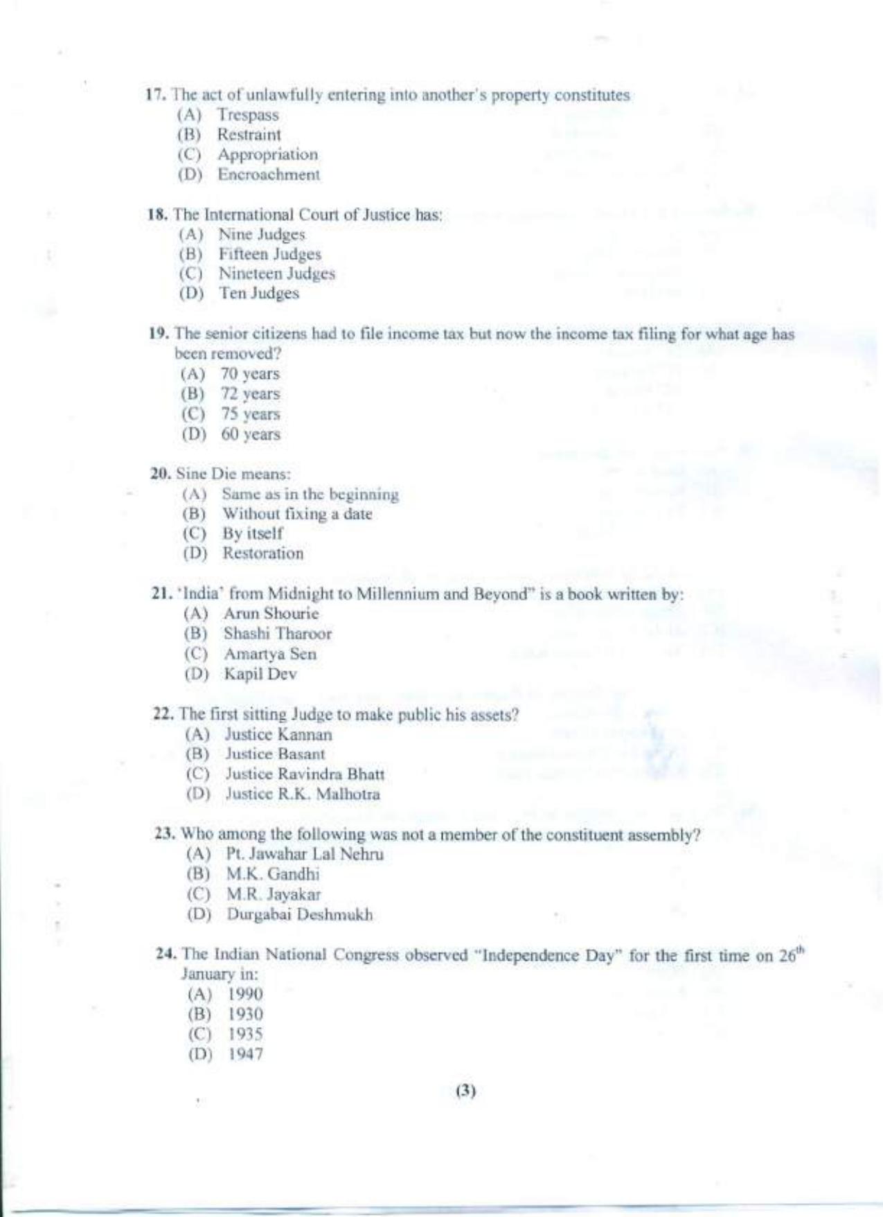PU B.A./B.Com. LLB. (Hons.) 2021 Question Paper - Page 4
