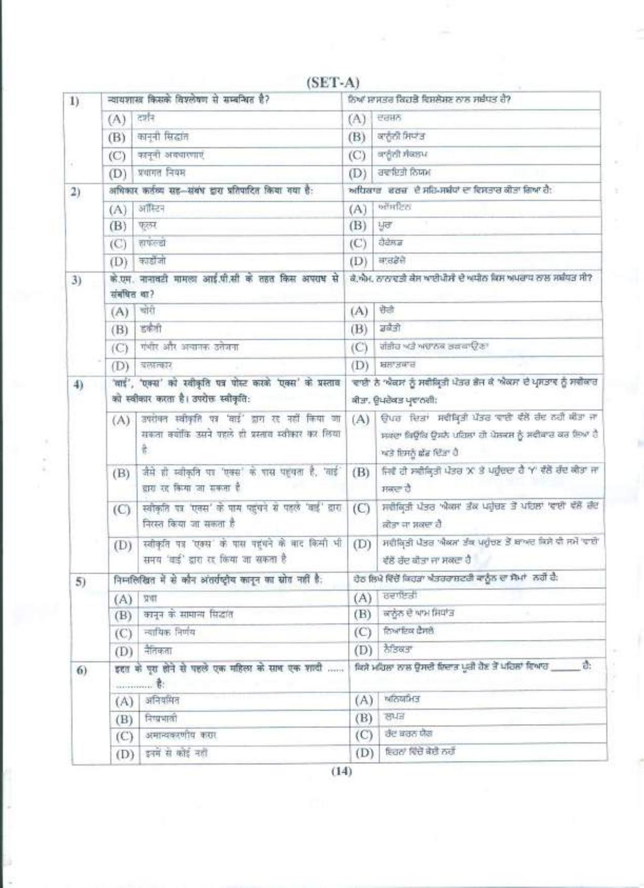 PU B.A./B.Com. LLB. (Hons.) 2021 Question Paper - Page 15
