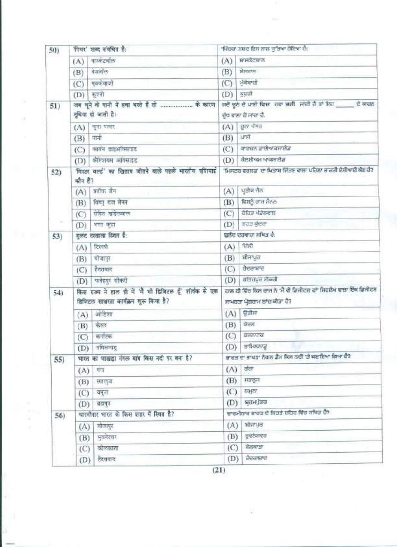 PU B.A./B.Com. LLB. (Hons.) 2021 Question Paper - Page 22