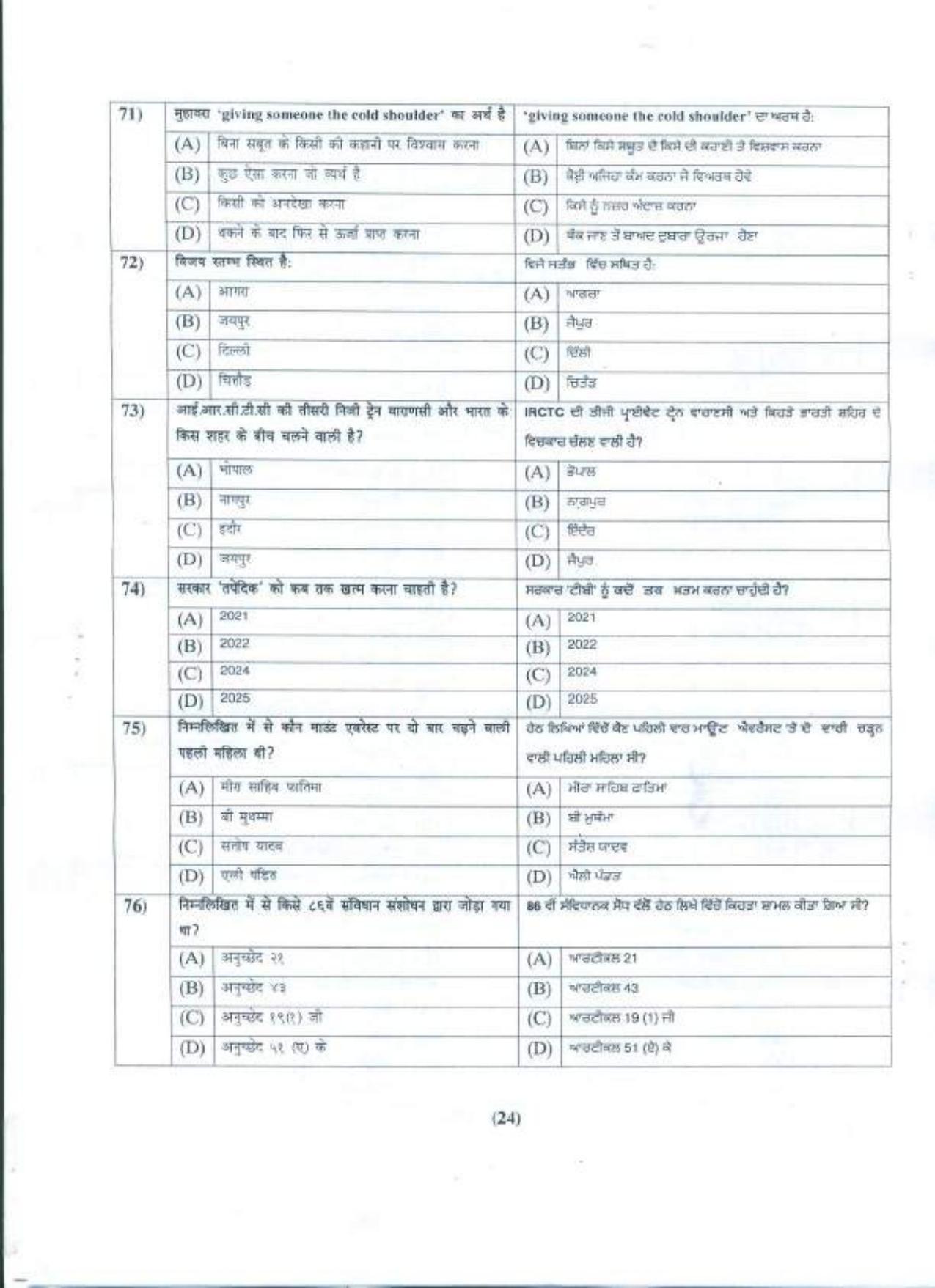 PU B.A./B.Com. LLB. (Hons.) 2021 Question Paper - Page 25