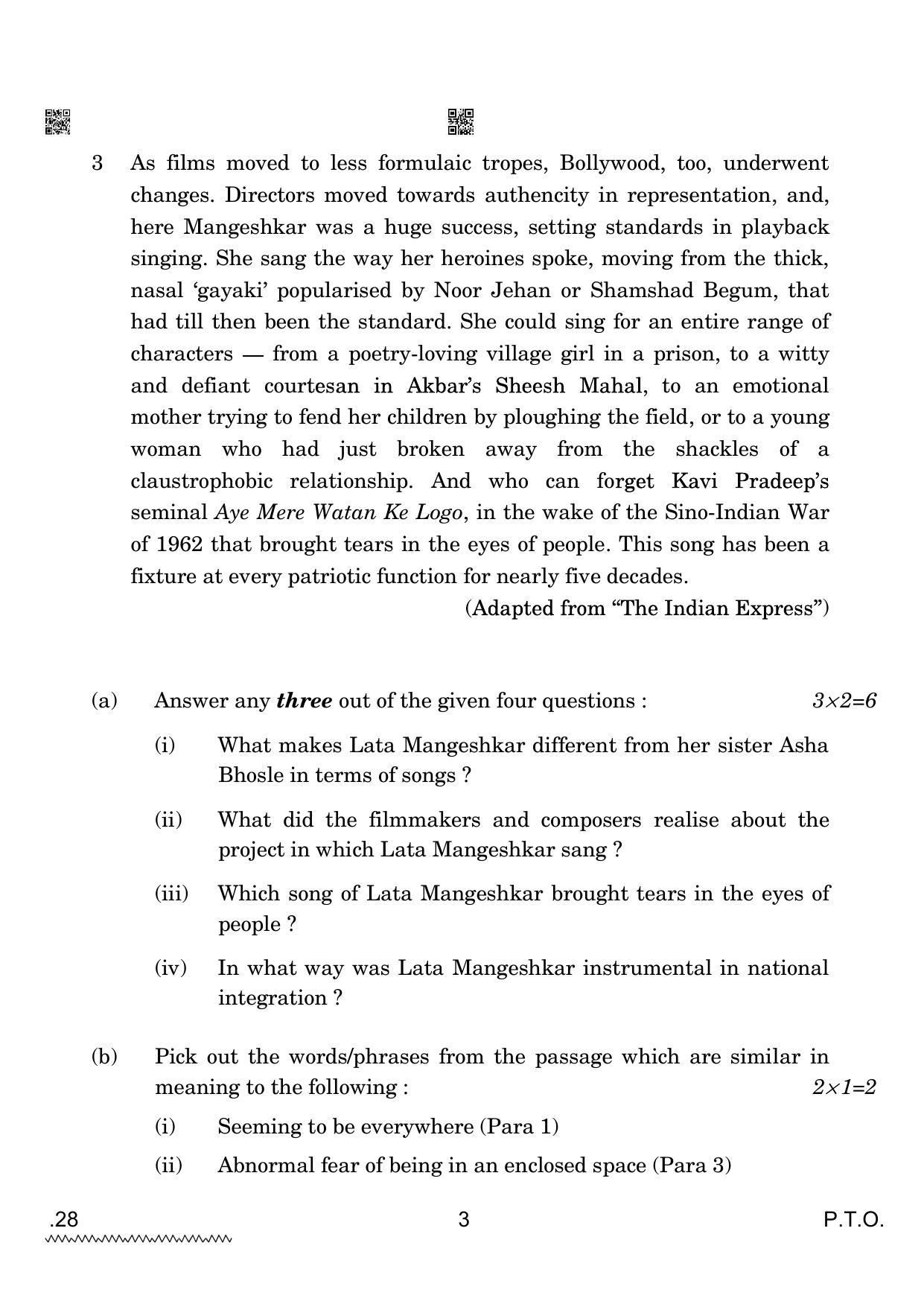 CBSE Class 12 28_English Elective 2022 Question Paper - Page 3