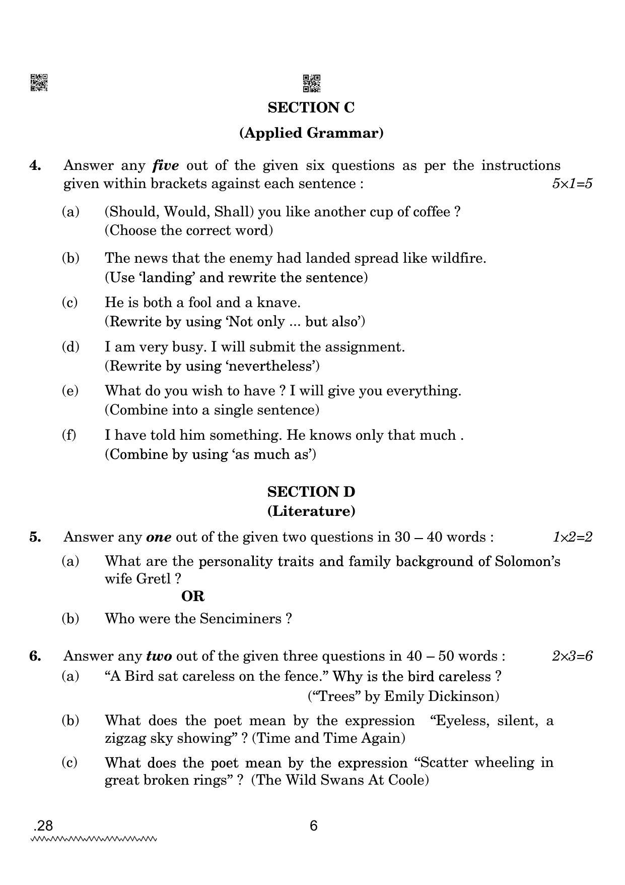 CBSE Class 12 28_English Elective 2022 Question Paper - Page 6