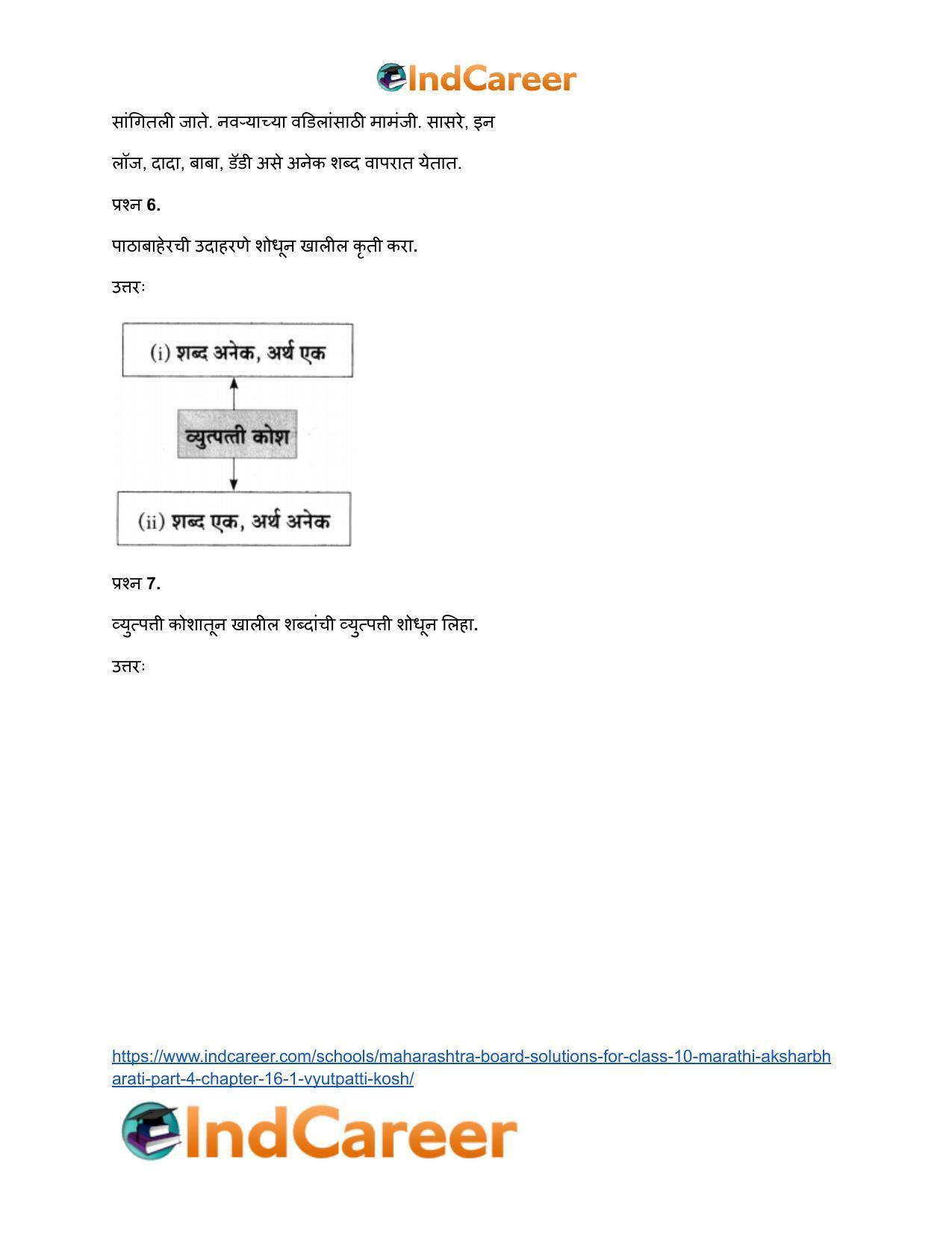 Maharashtra Board Solutions for Class 10- Marathi Aksharbharati (Part- 4): Chapter 16.1- व्युत्पत्ती कोश - Page 7