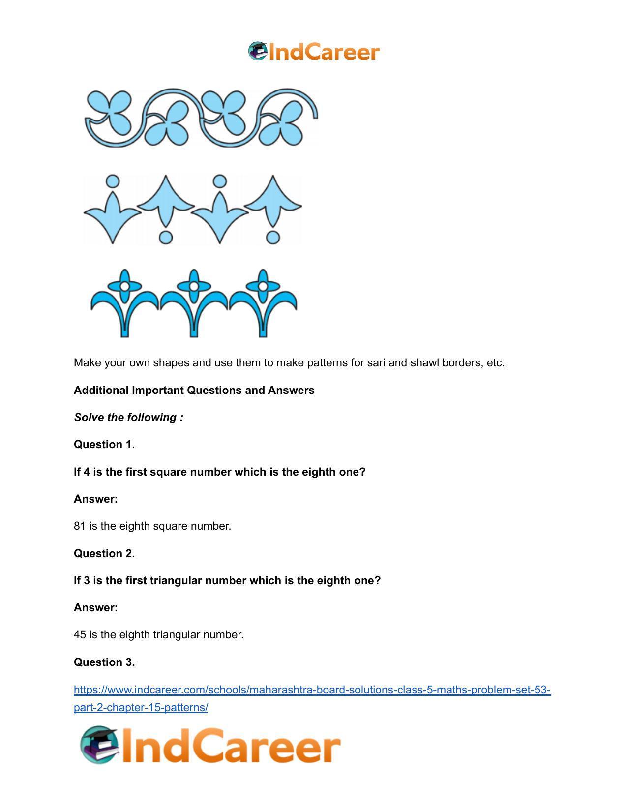 Maharashtra Board Solutions Class 5-Maths (Problem Set 53) - Part 2: Chapter 15- Patterns - Page 5