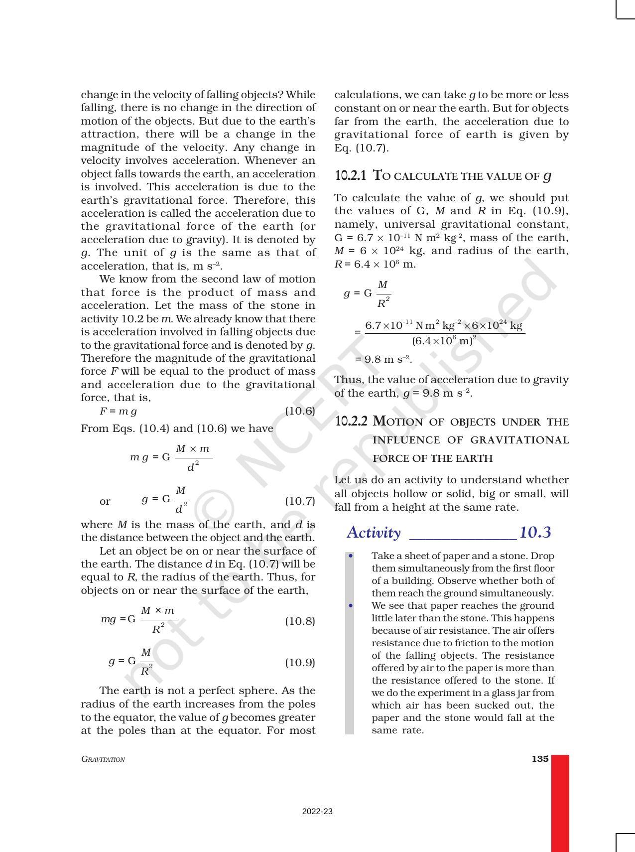 NCERT Book for Class 9 Science Chapter 10 Gravitation - Page 5