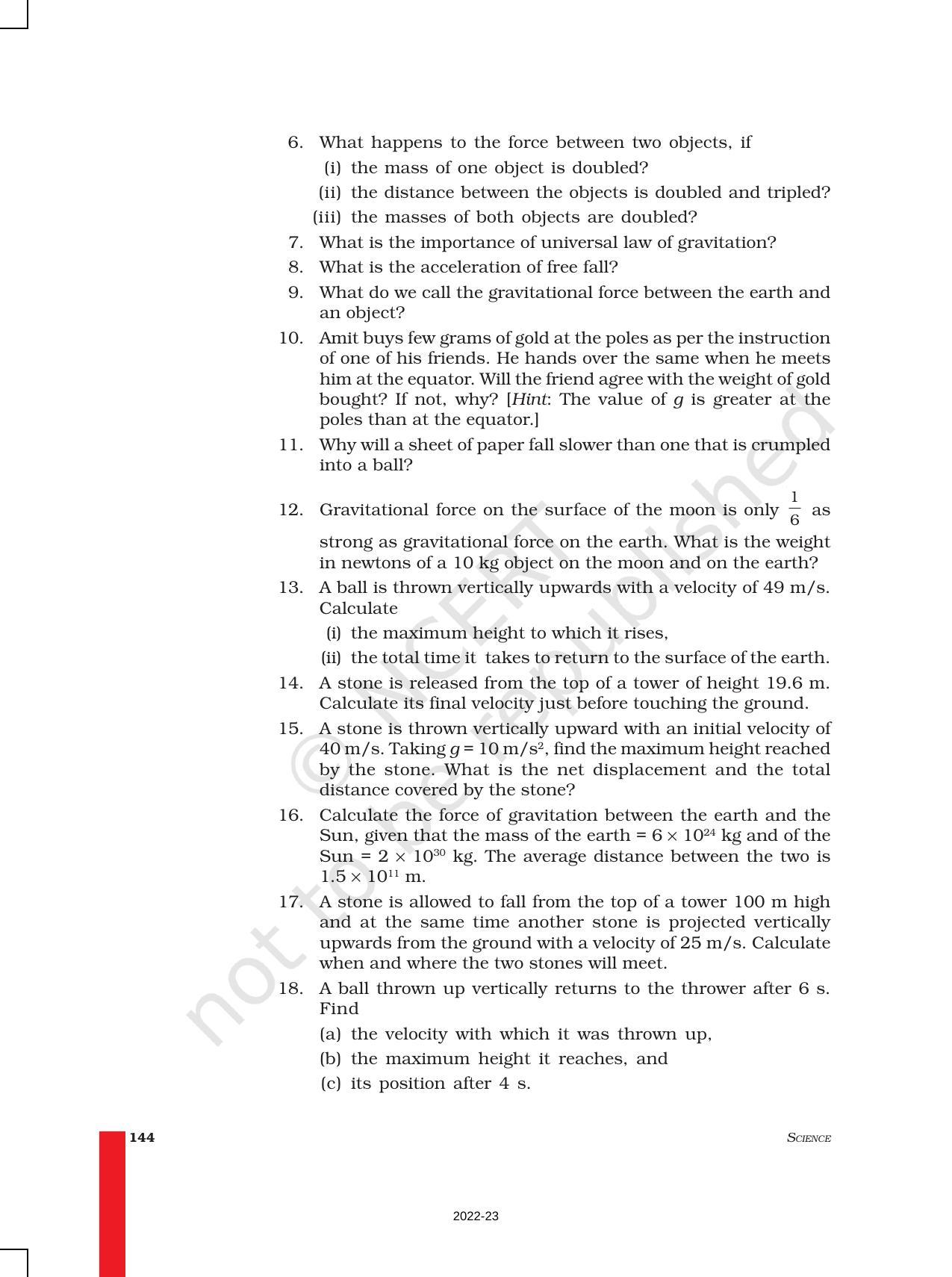 NCERT Book for Class 9 Science Chapter 10 Gravitation - Page 14