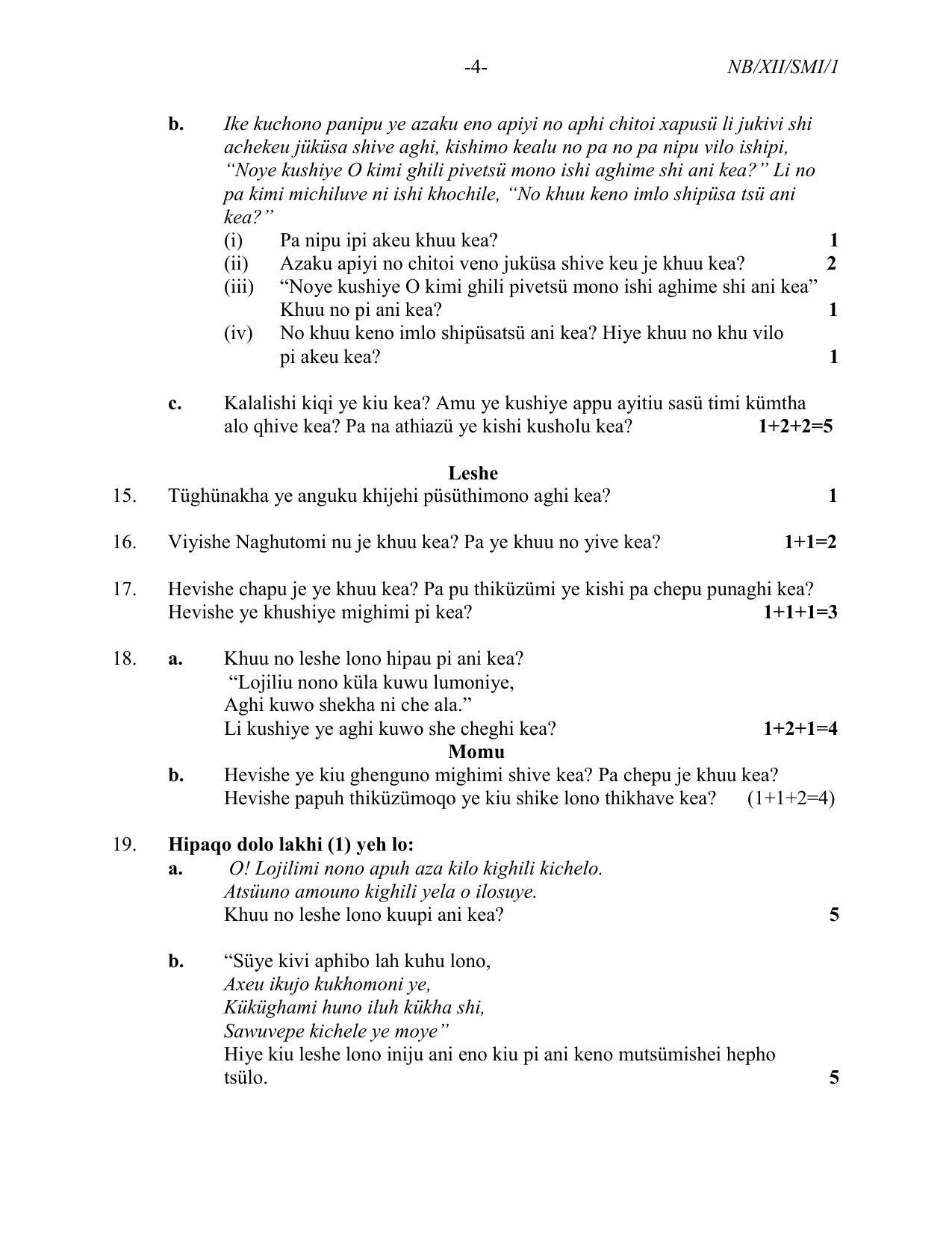 Nagaland Board Class 12 Sumi (Sütsah) 2022 Question Paper - Page 4