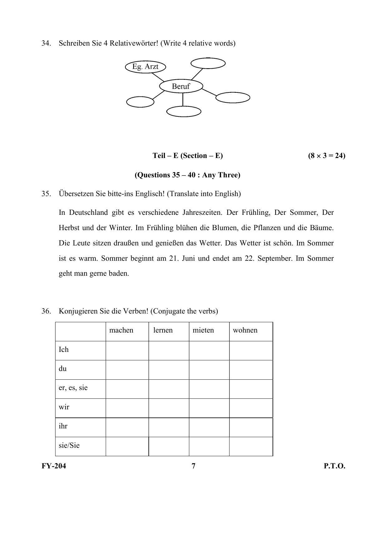 Kerala Plus One (Class 11th) Part-II German Question Paper 2021 - Page 7