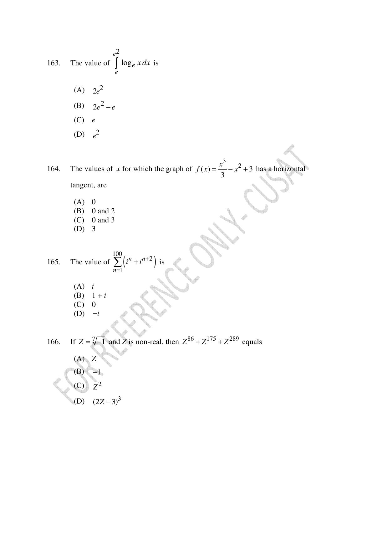 CUSAT CAT 2022 Test in Physics Chemistry and Mathematics for B Tech (Second Shift) Question Paper - Page 38