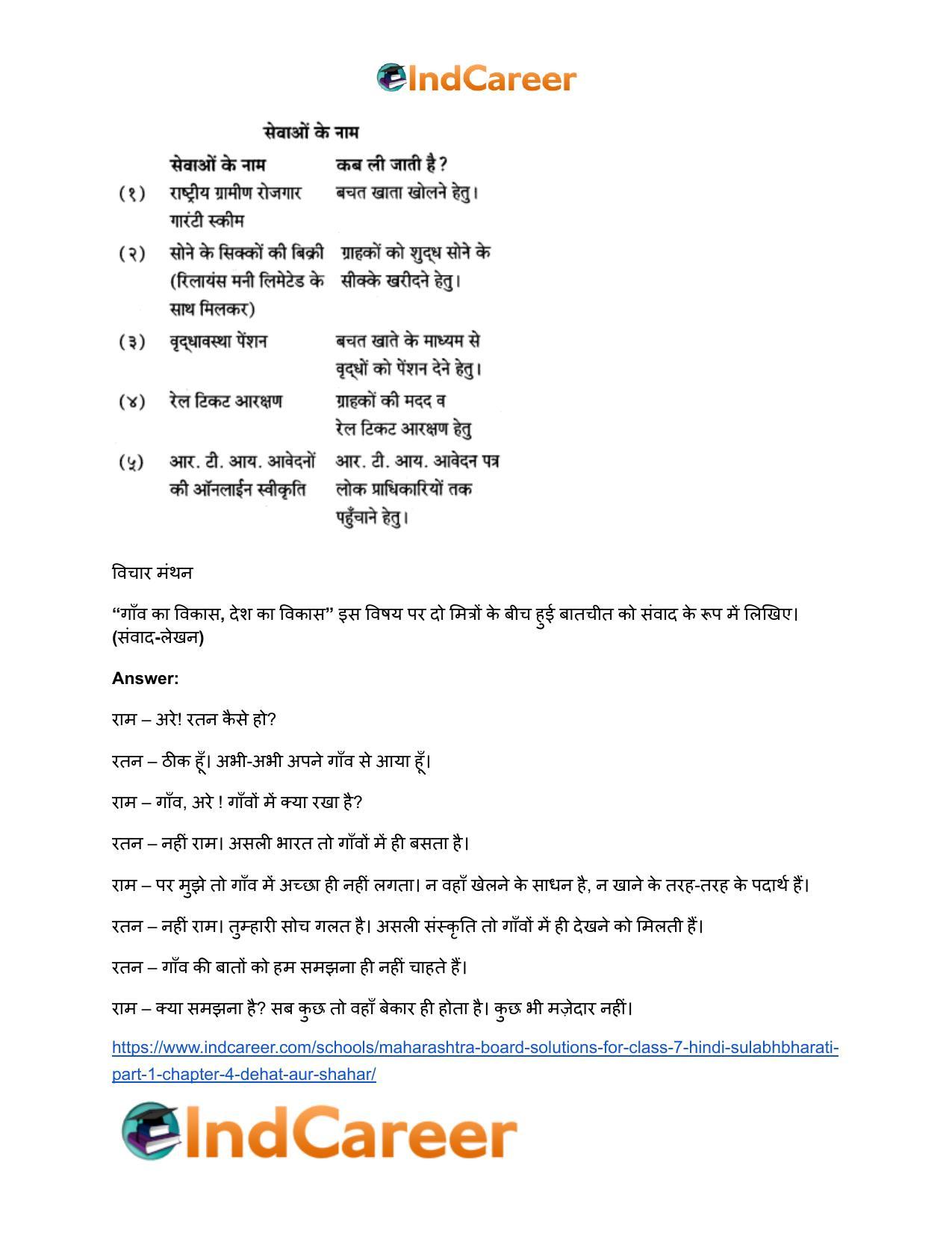 Maharashtra Board Solutions for Class 7- Hindi Sulabhbharati (Part 1): Chapter 4- देहात और शहर - Page 3