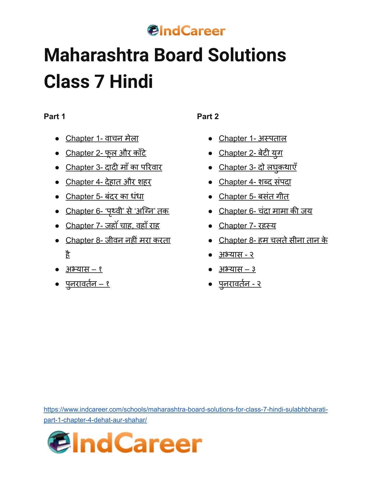 Maharashtra Board Solutions for Class 7- Hindi Sulabhbharati (Part 1): Chapter 4- देहात और शहर - Page 20