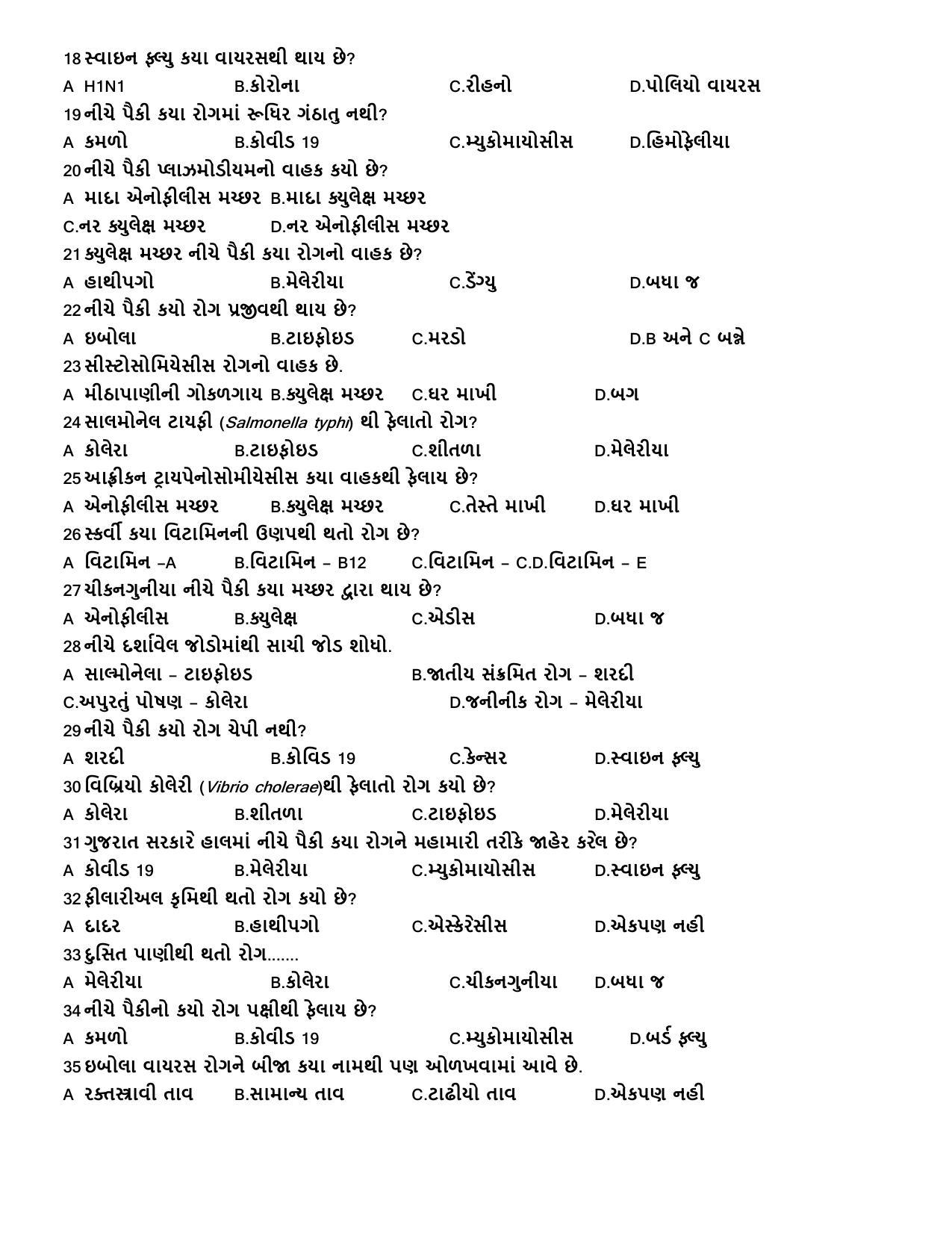 Hemchand North Gujarat University Sample Paper July-Sept 2021: B.Sc. Sem. – I  Human Disease and Control Paper Code - 3044 (Old Course) - Page 2