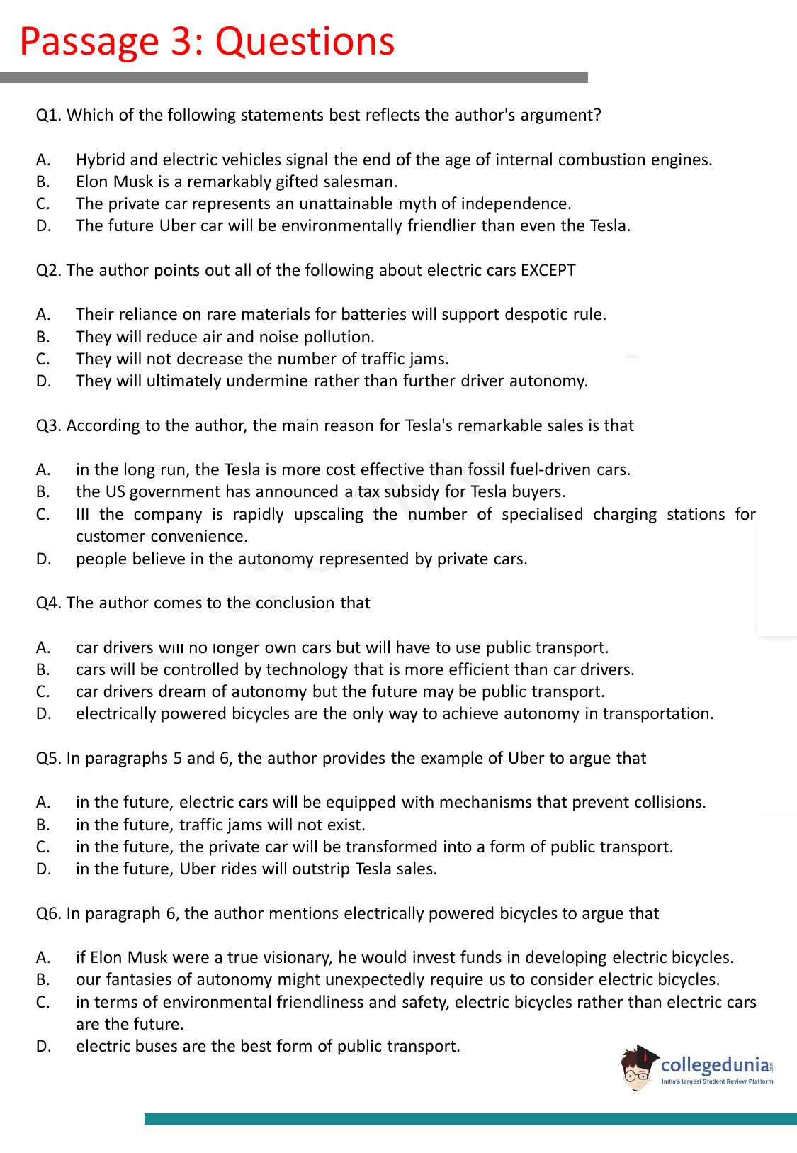 CAT 2017 CAT VARC Slot 2 Question Paper - Page 7