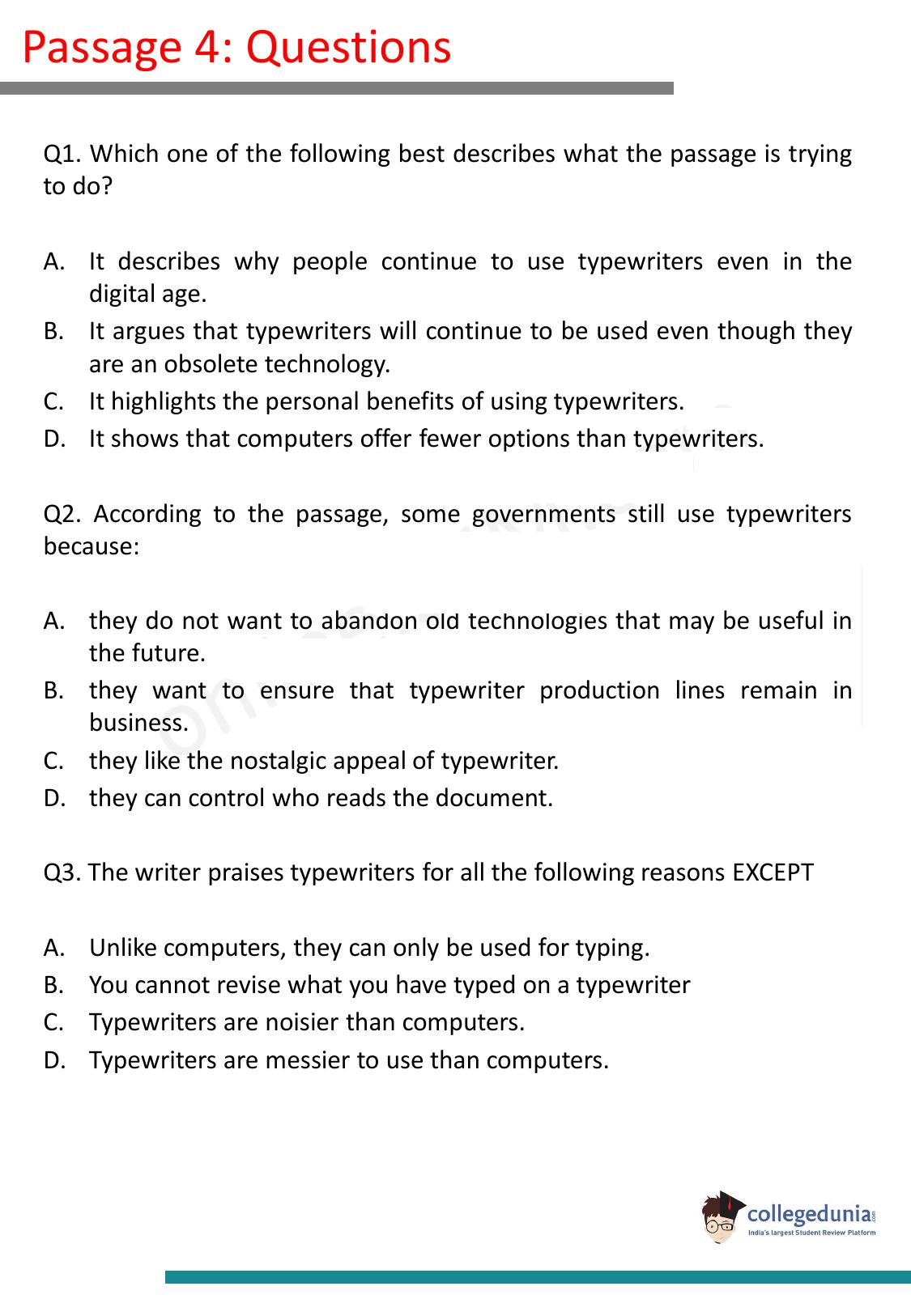 CAT 2017 CAT VARC Slot 2 Question Paper - Page 9