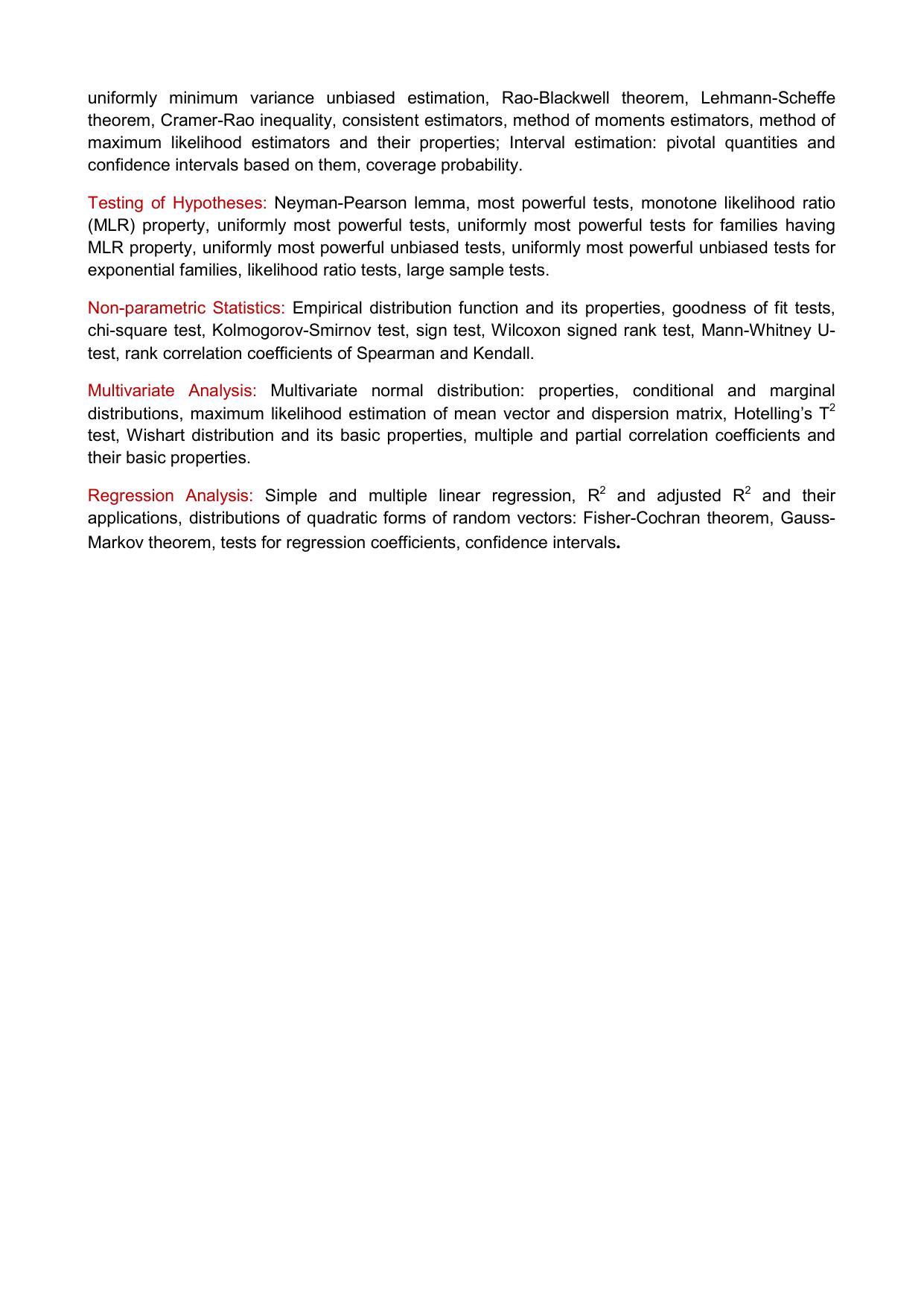 GATE Statistics Syllabus - Page 2