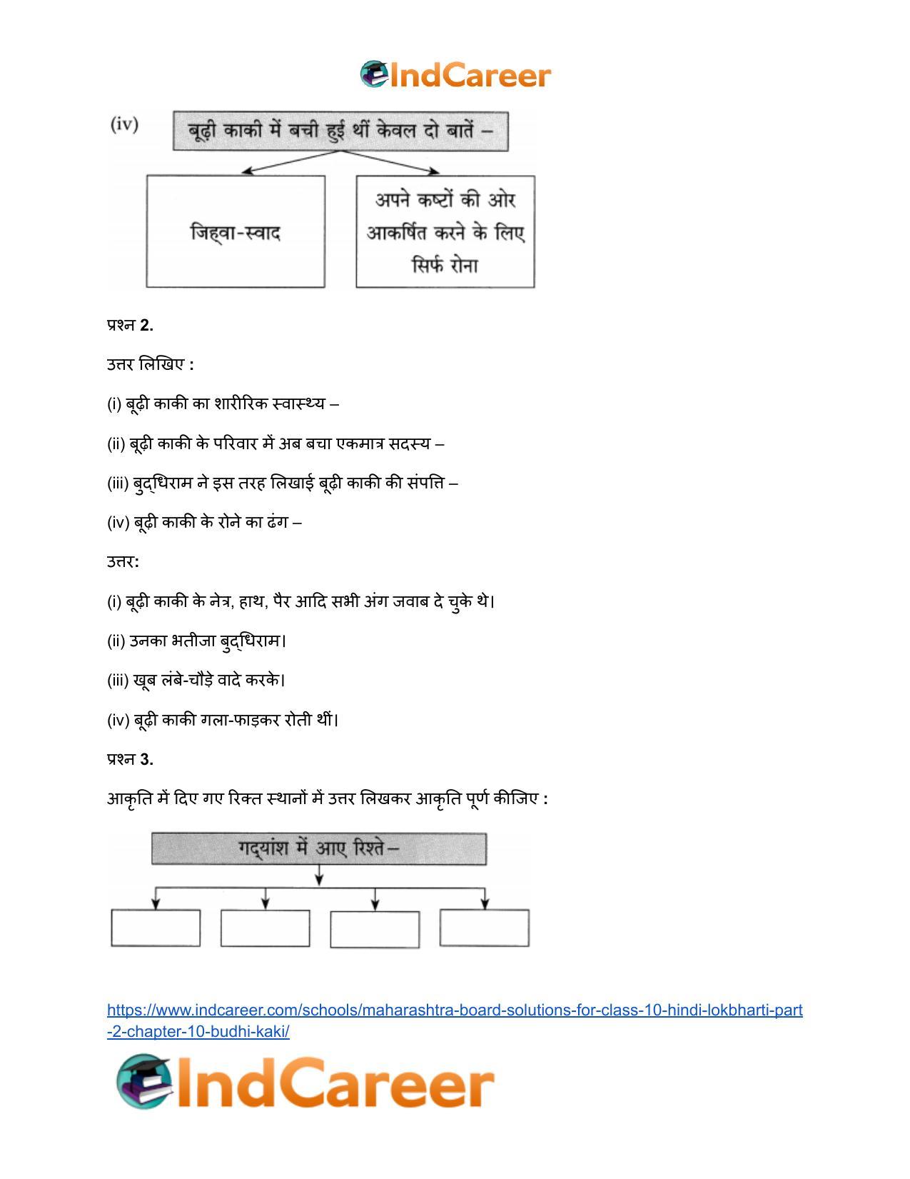 Maharashtra Board Solutions for Class 10- Hindi Lokbharti (Part 2): Chapter 10- बूढ़ी काकी - Page 13
