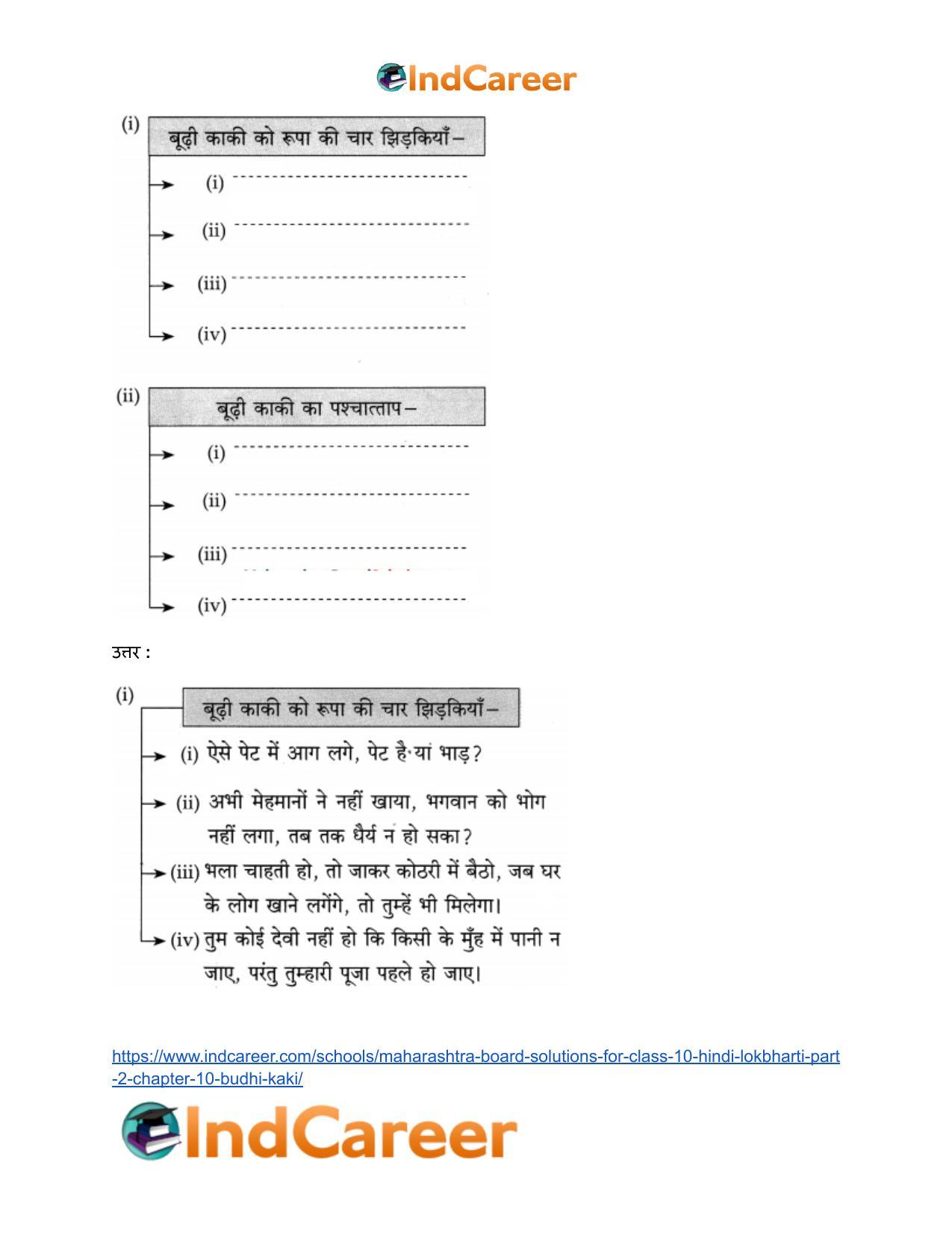 Maharashtra Board Solutions for Class 10- Hindi Lokbharti (Part 2): Chapter 10- बूढ़ी काकी - Page 19