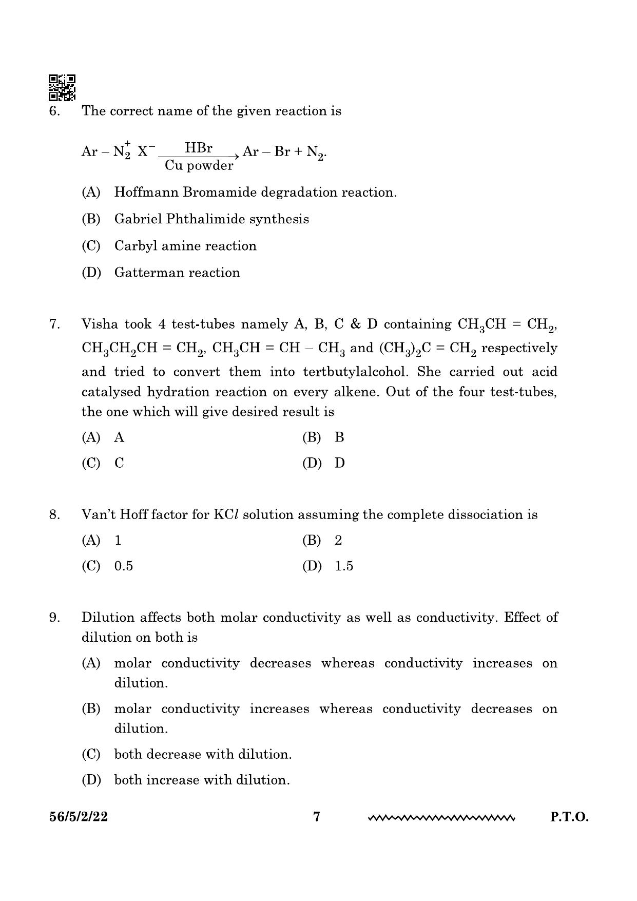 CBSE Class 12 56-5-2 Chemistry 2024 Question Paper - Page 7