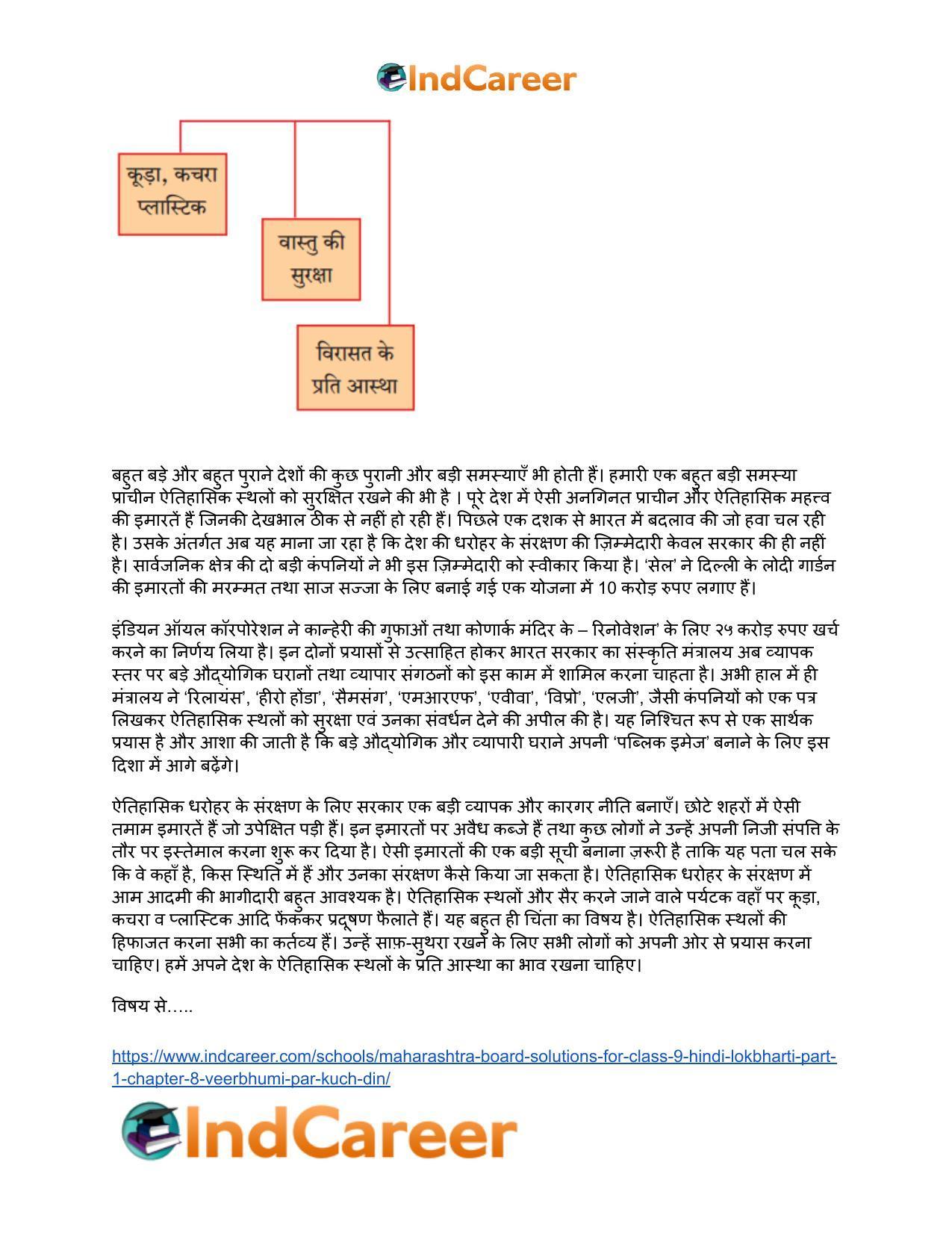 Maharashtra Board Solutions for Class 9- Hindi Lokbharti (Part 1): Chapter 8- वीरभूमि पर कुछ दिन - Page 7