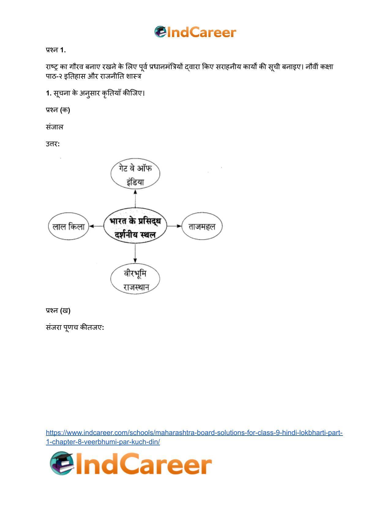 Maharashtra Board Solutions for Class 9- Hindi Lokbharti (Part 1): Chapter 8- वीरभूमि पर कुछ दिन - Page 8