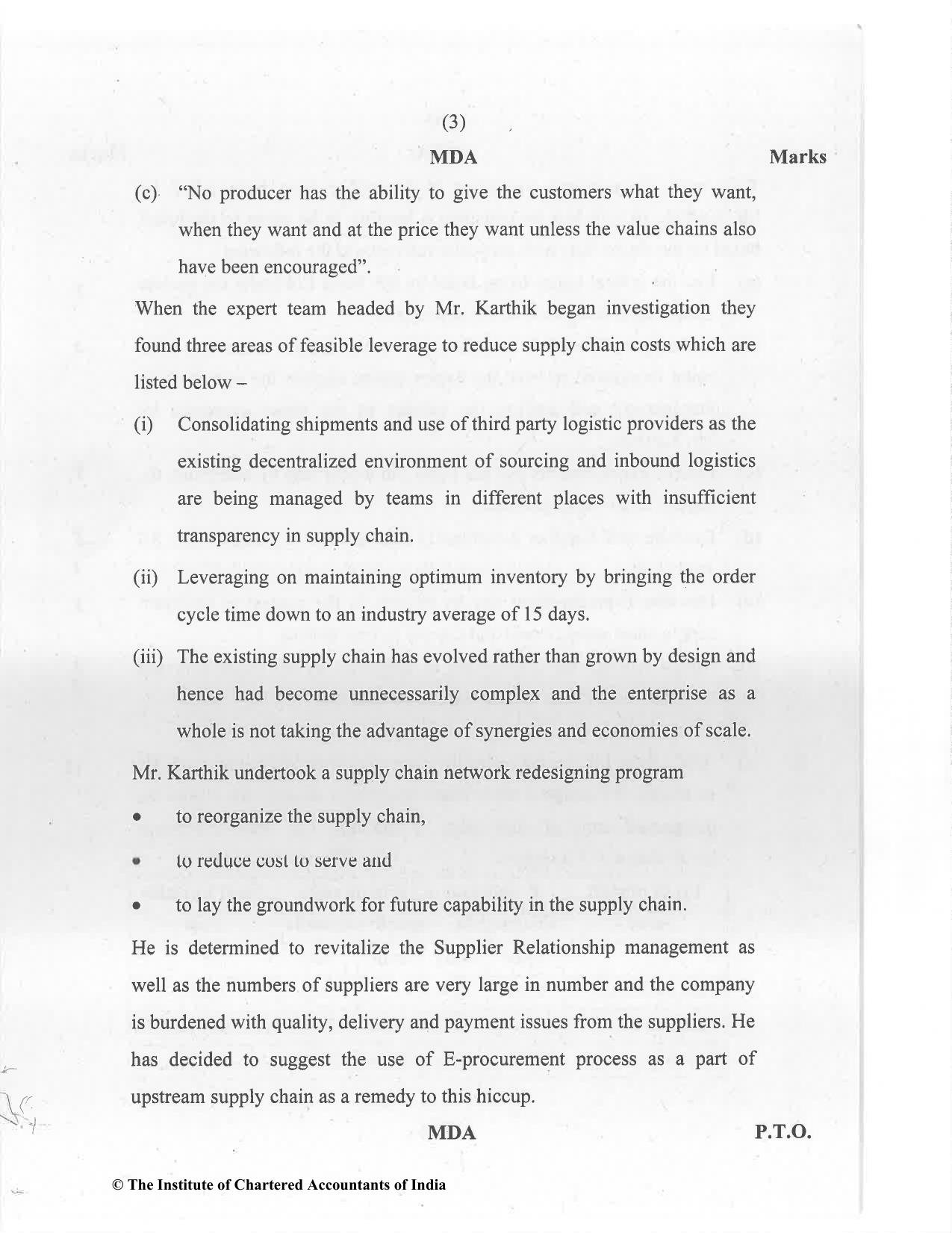 CA Final Jan 2021 Question Paper - Paper 5 – Strategic Cost Management and Performance Evaluation - Page 3
