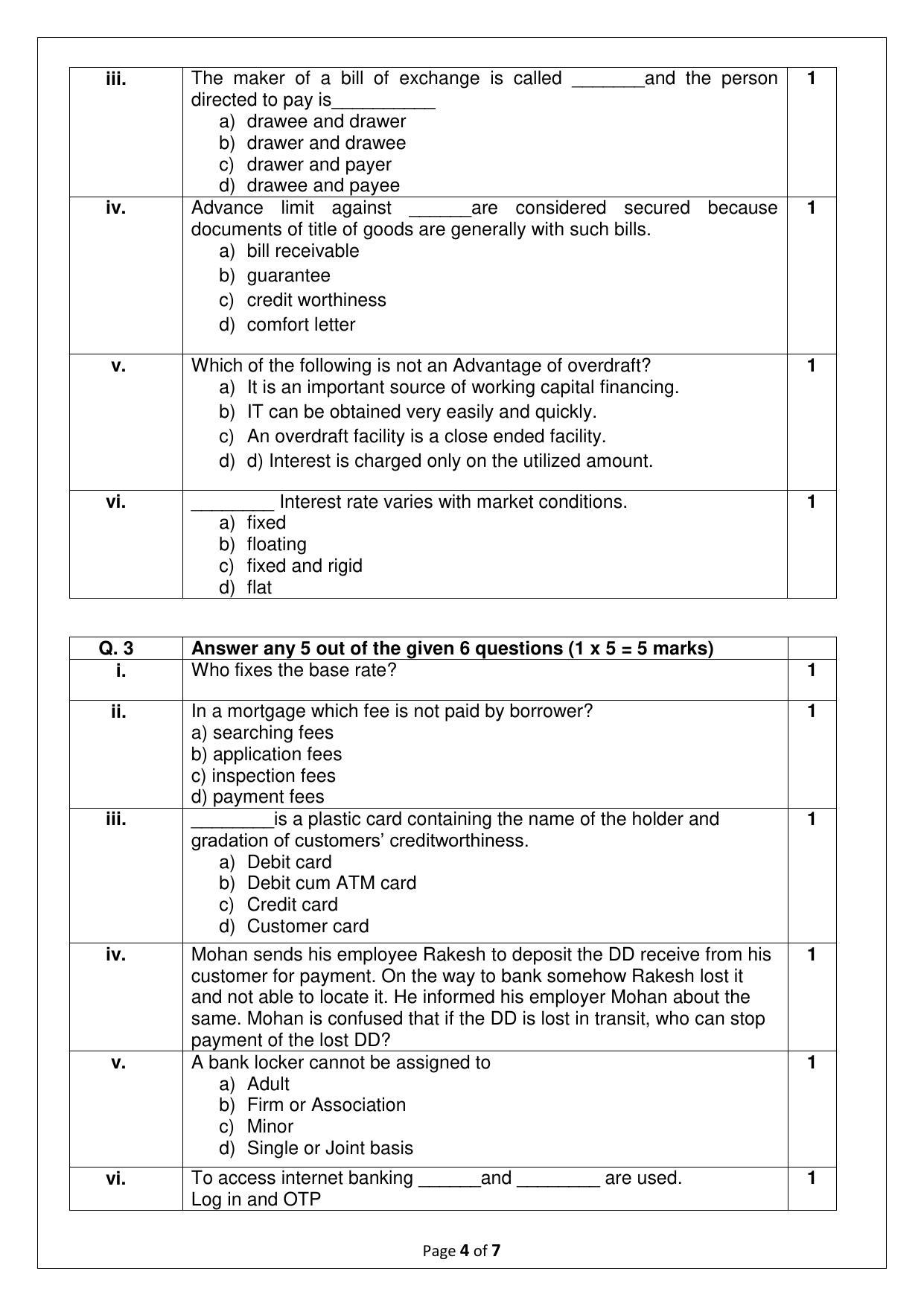 CBSE Class 10 (Skill Education) Banking & Insurance Sample Papers 2023 - Page 4
