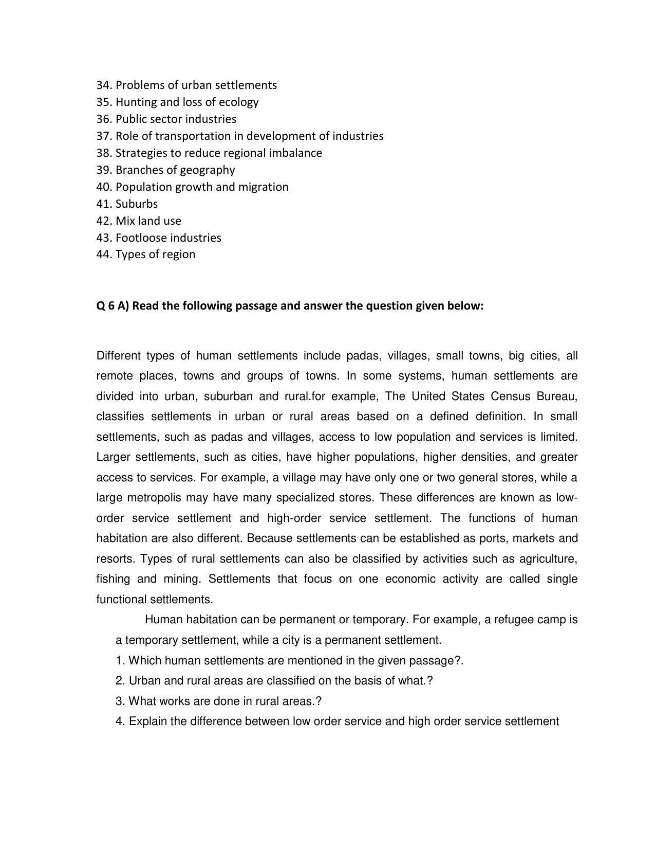 Maharashtra Board Class 12 Geography Sample Papers - Page 34