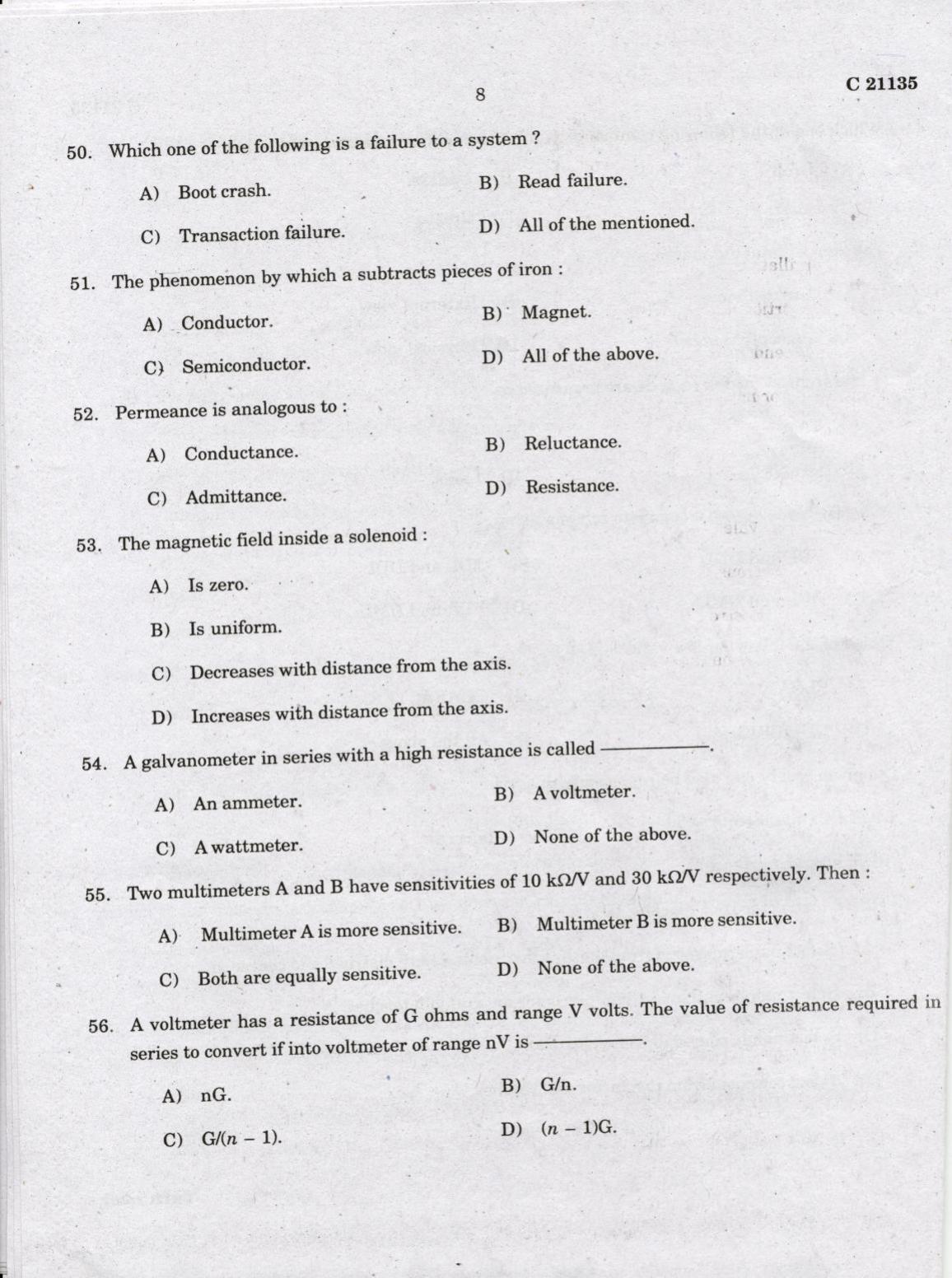 CUCAT 2022 M.Sc.Computer Science Question Paper - Page 8