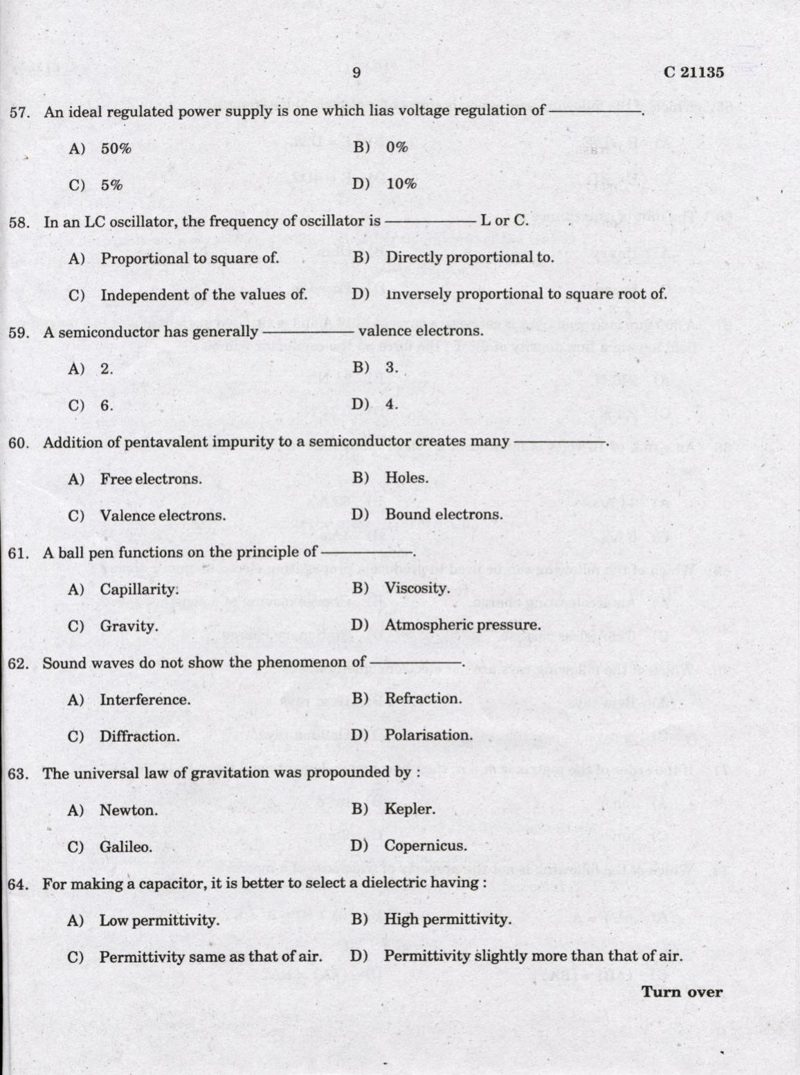 CUCAT 2022 M.Sc.Computer Science Question Paper - Page 9