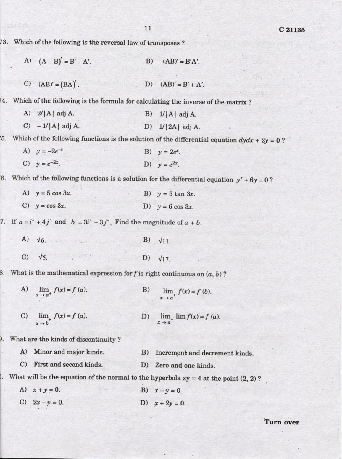 CUCAT 2022 M.Sc.Computer Science Question Paper - Page 11