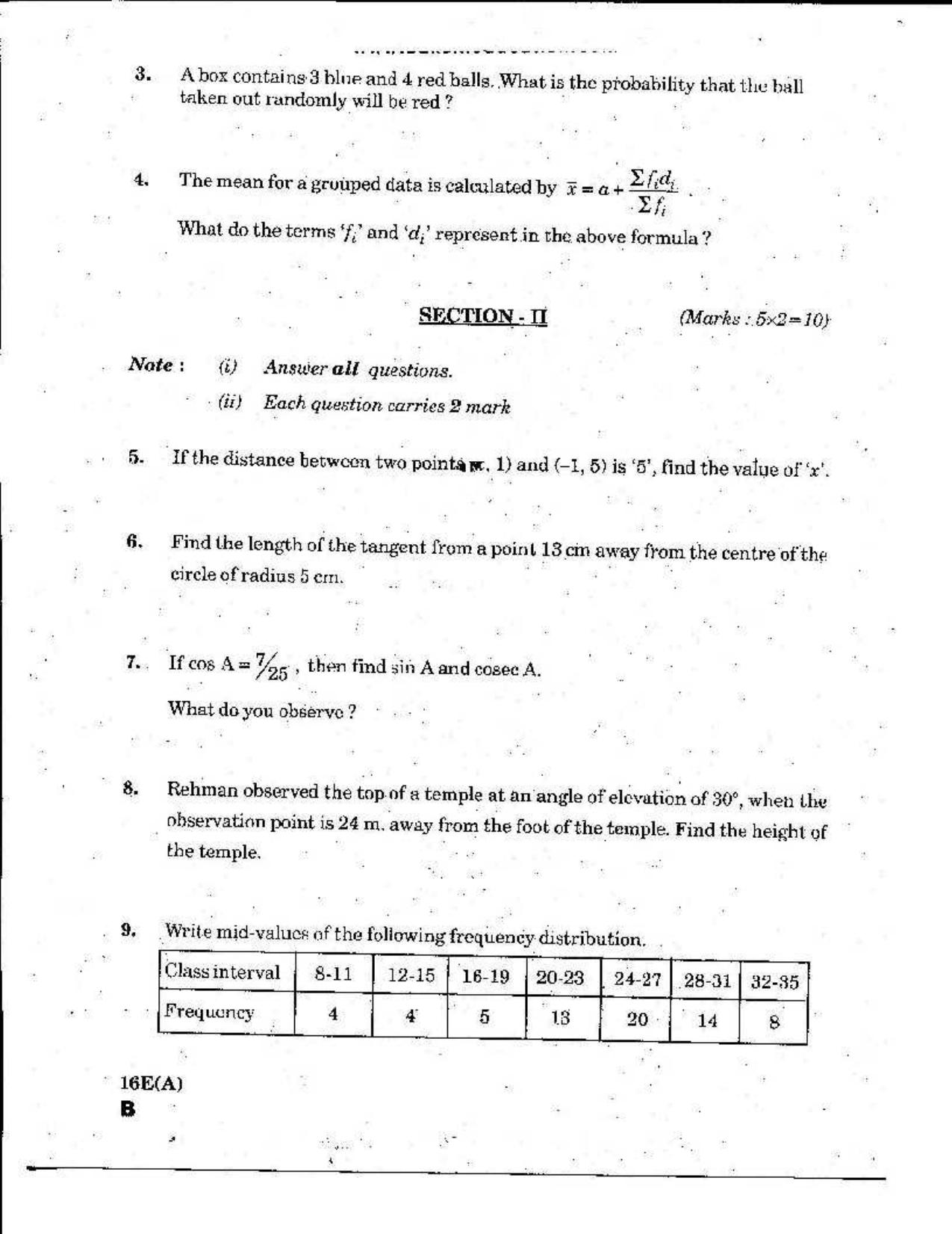 AP Class 10 Maths (Paper II) 2019 Question Paper - Page 2