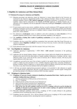 Jiwaji University, Gwalior UG/PG Admission 2021-22