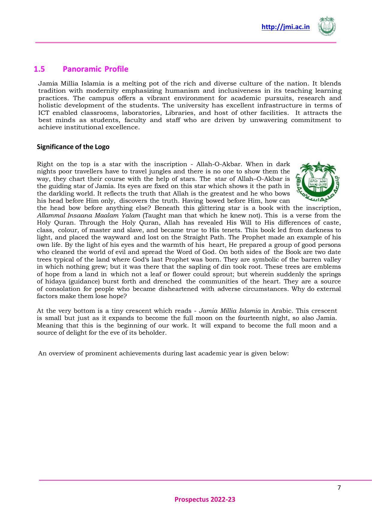 Jamia Millia Islamia University, Delhi -2022-23 (Prospectus) - Page 8