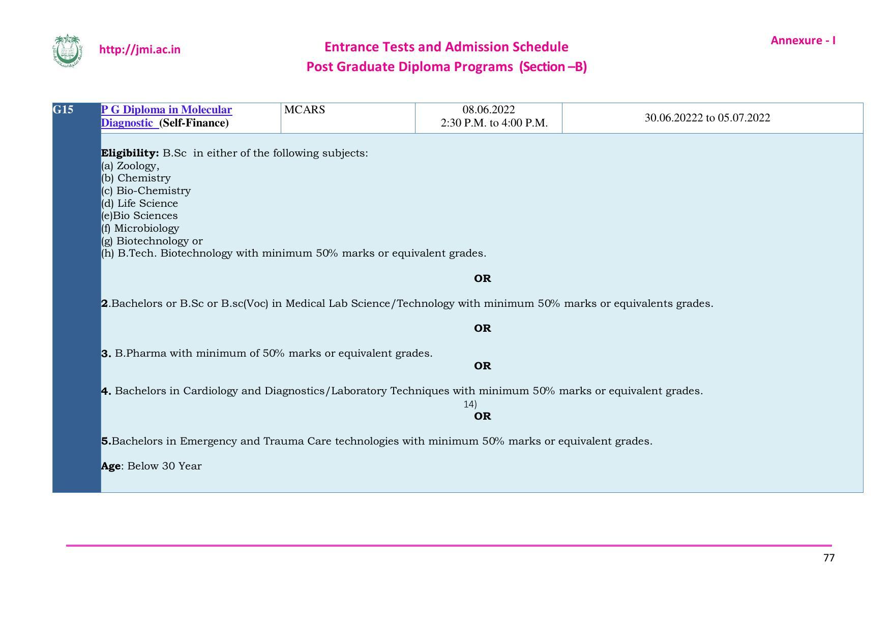 Jamia Millia Islamia University, Delhi -2022-23 (Prospectus) - Page 78