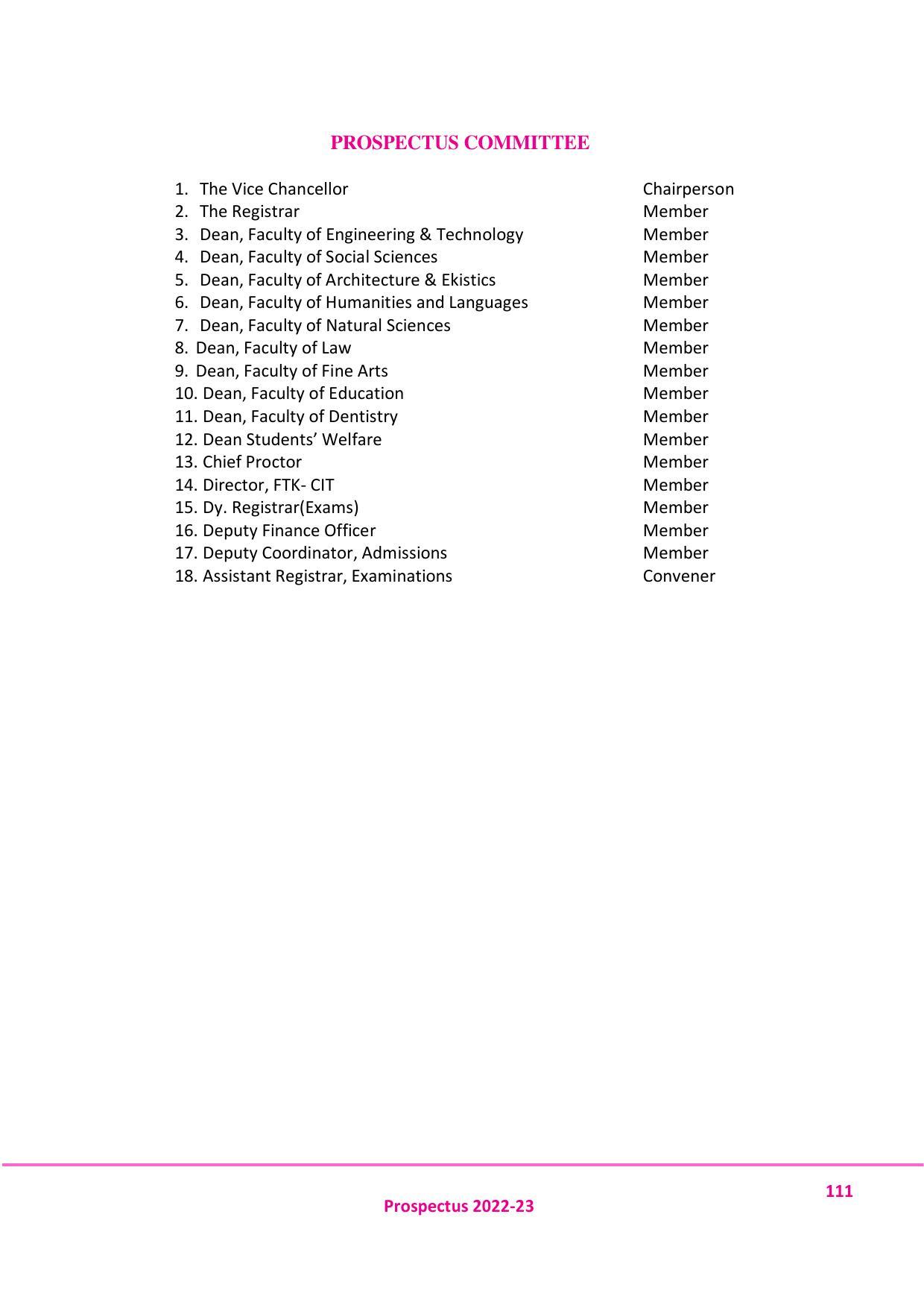 Jamia Millia Islamia University, Delhi -2022-23 (Prospectus) - Page 112