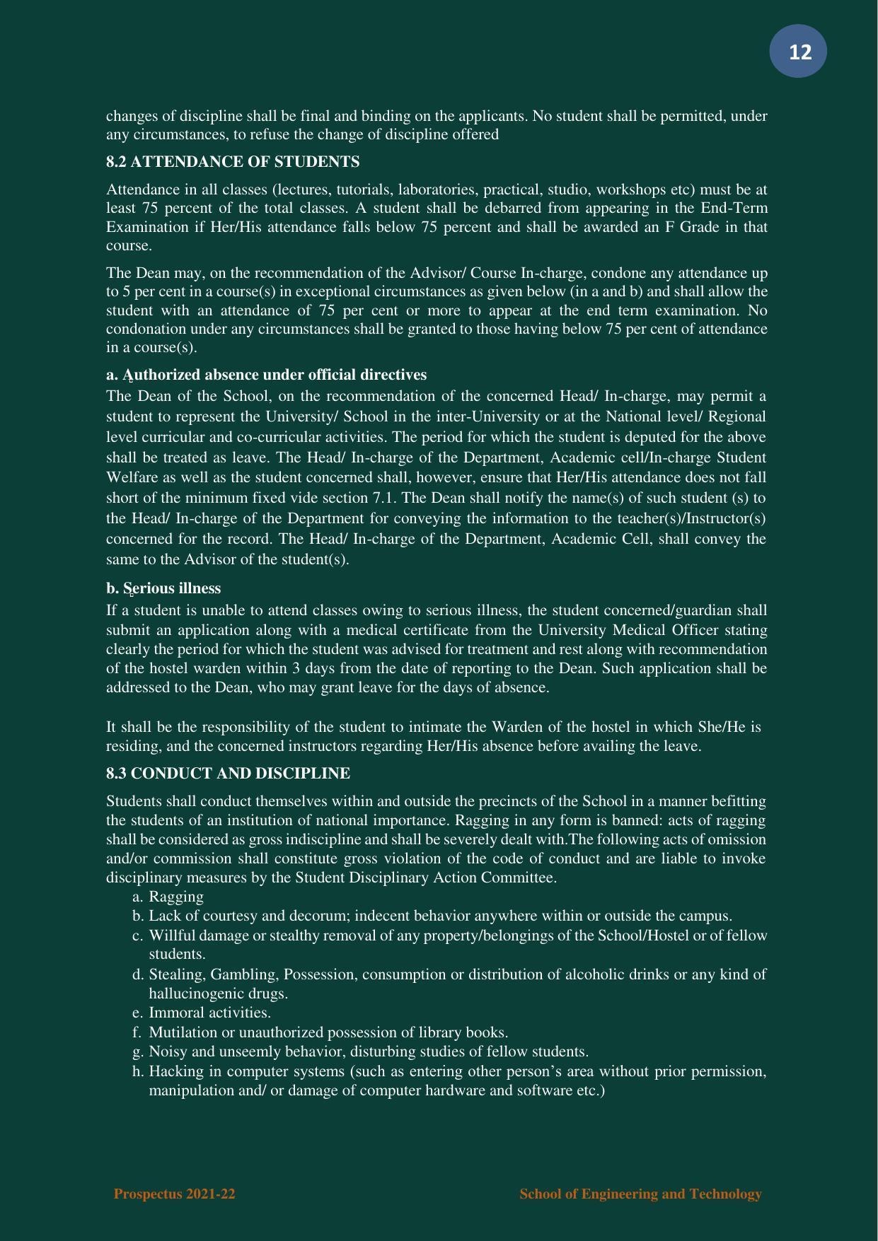 Nagaland University, Kohima B.tech Brochure 2021-22 - Page 12
