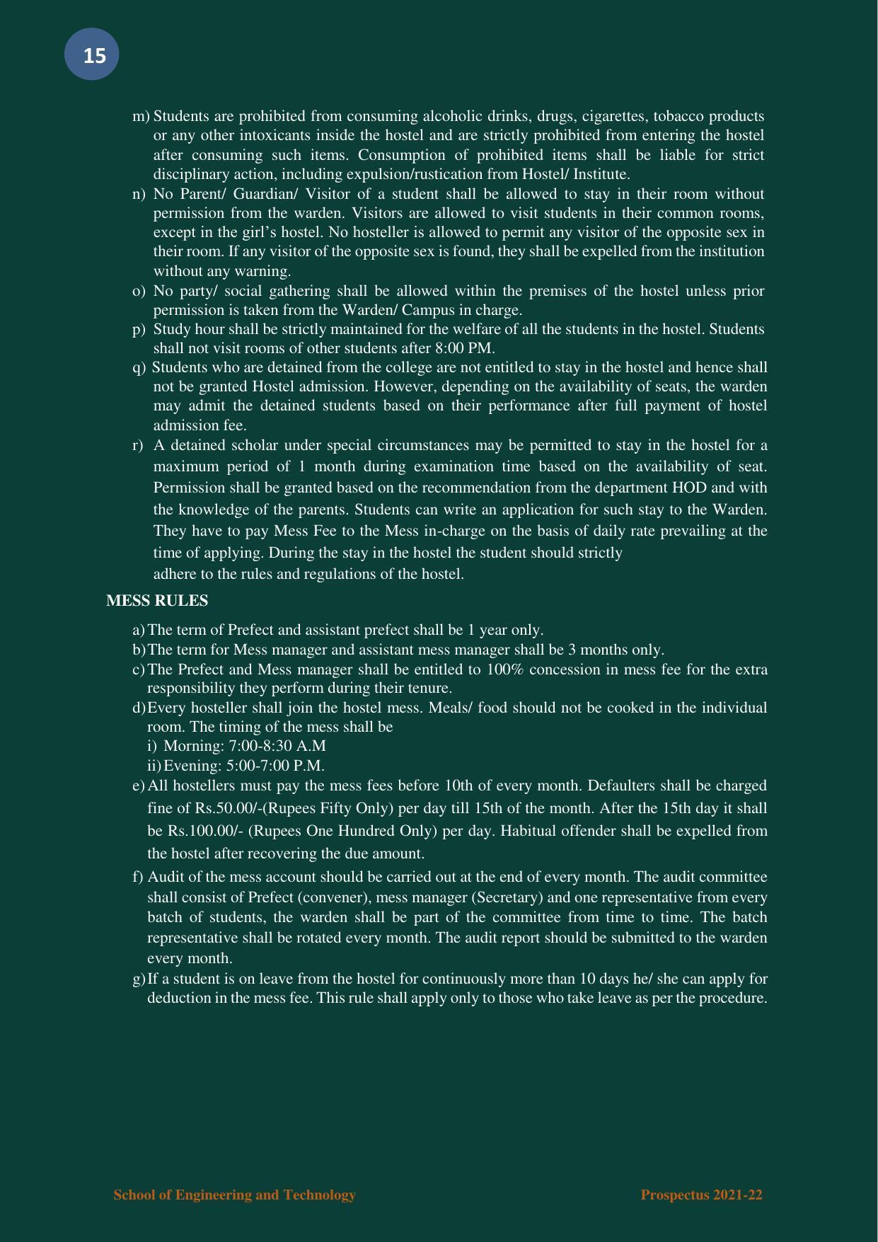 Nagaland University, Kohima B.tech Brochure 2021-22 - Page 15