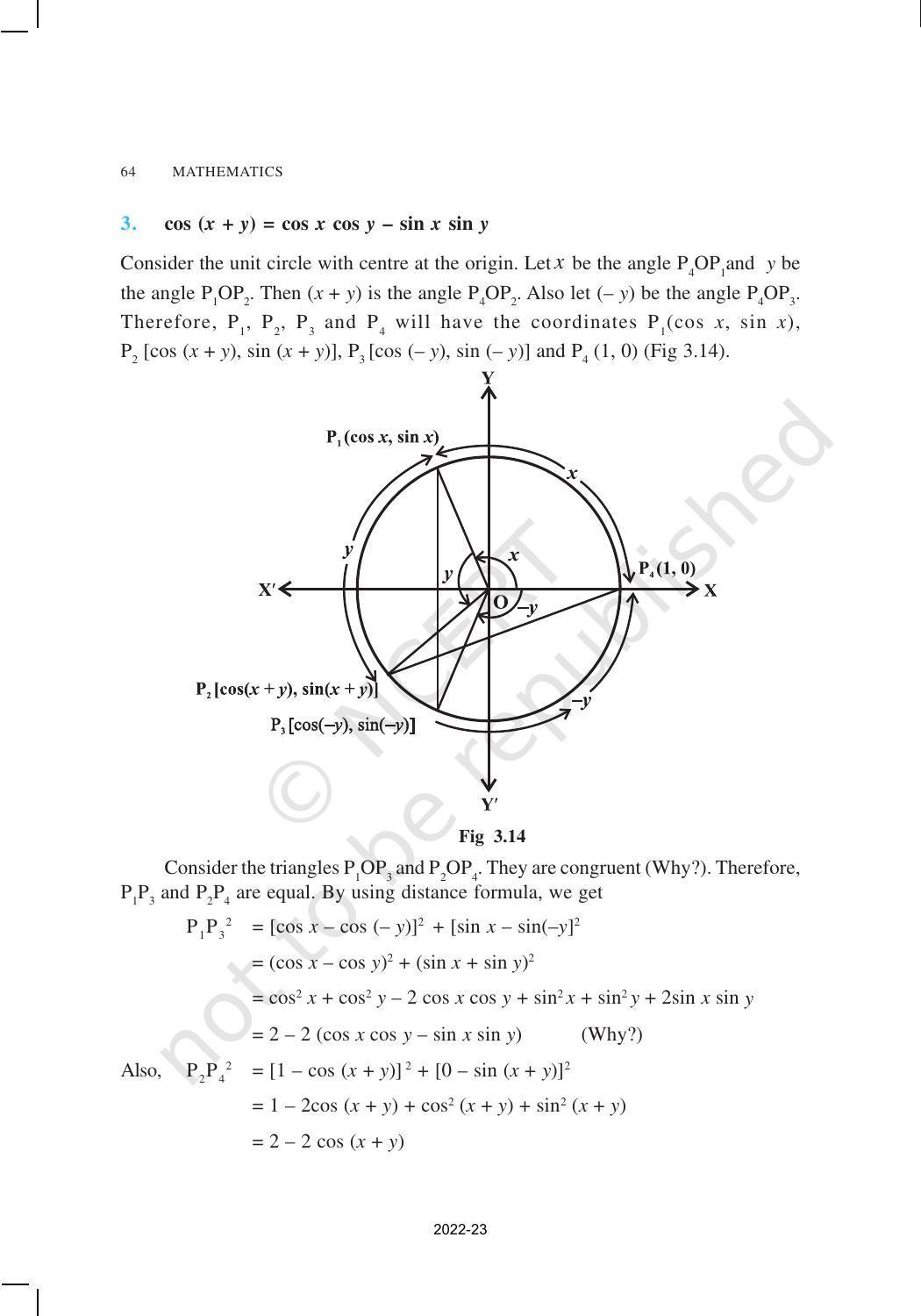 NCERT Book for Class 11 Maths Chapter 3 Trigonometric