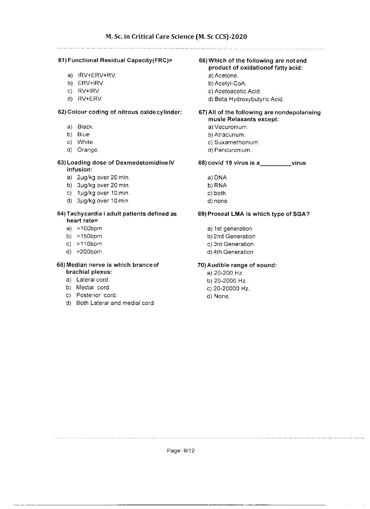 WBJEEB JEMAS (PG) 2020 MSc CCS Question Paper - Page 9