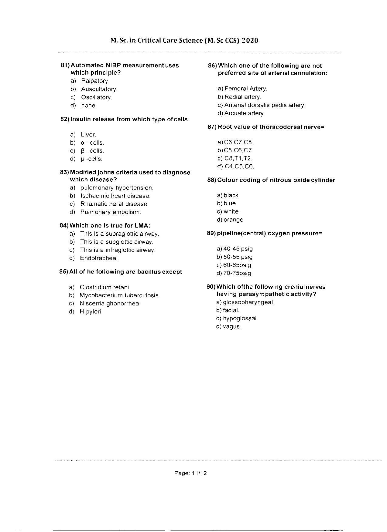 WBJEEB JEMAS (PG) 2020 MSc CCS Question Paper - Page 11